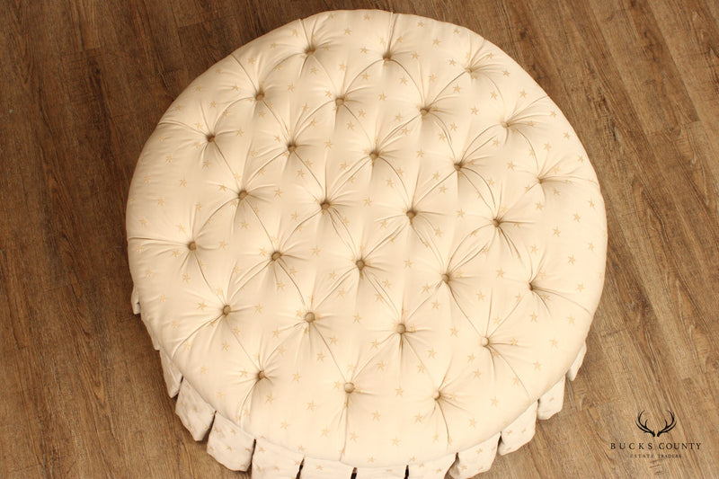 Ethan Allen Traditional Round Tufted Ottoman