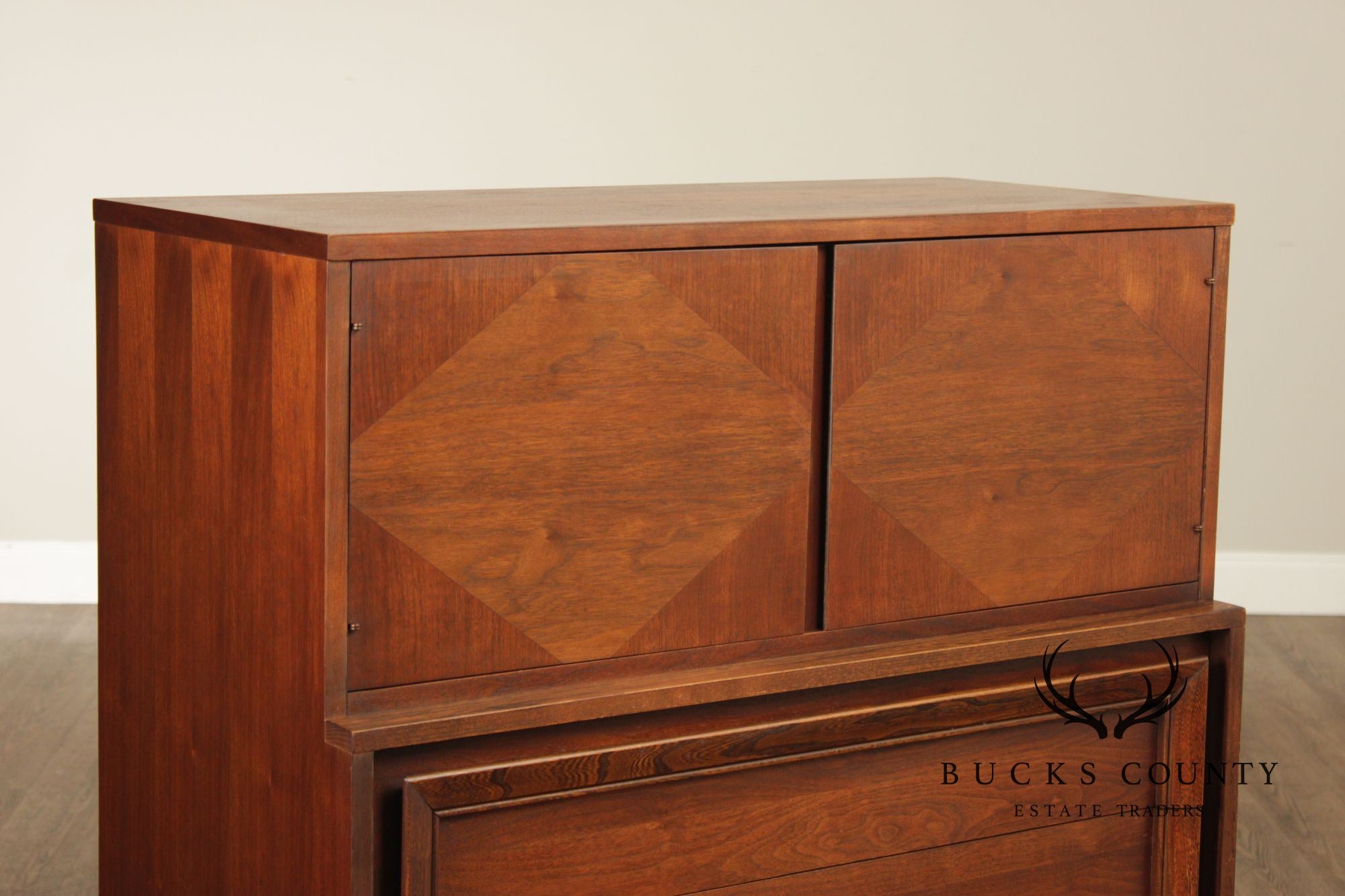 Basic Witz Mid Century Modern Walnut Tall Chest