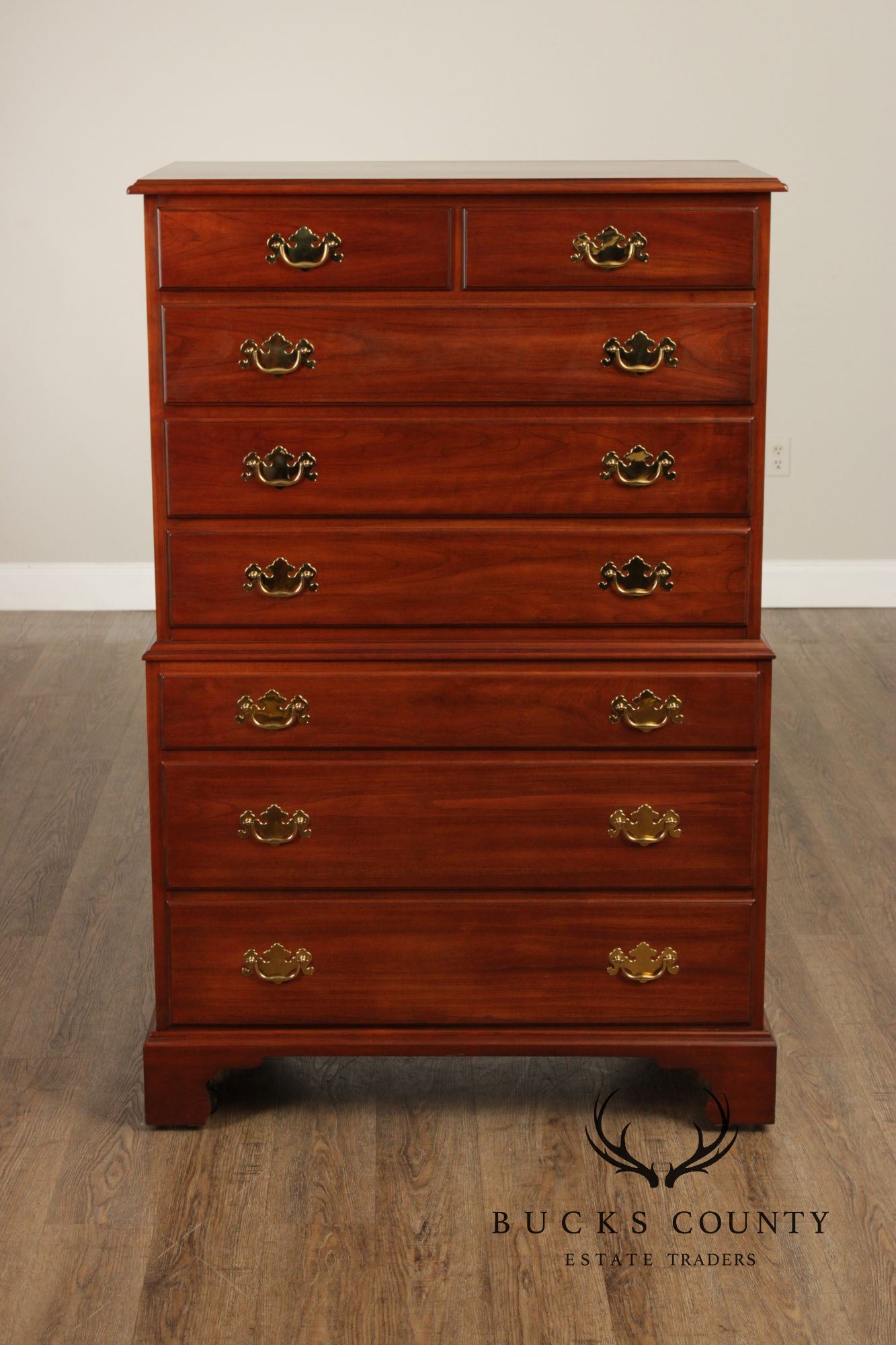 Henkel Harris Chippendale Style Cherry Tall Chest