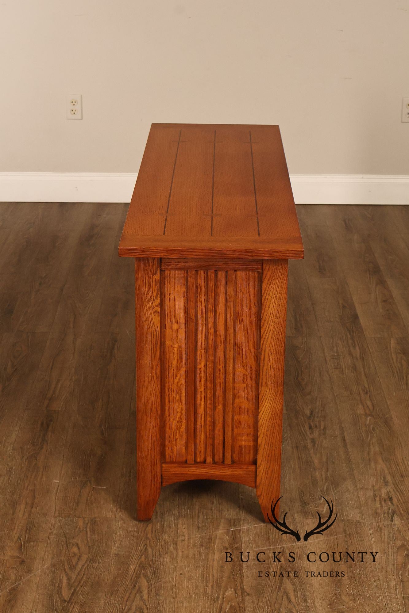 Thomasville Impressions Mission Style Oak Sofa Console Table