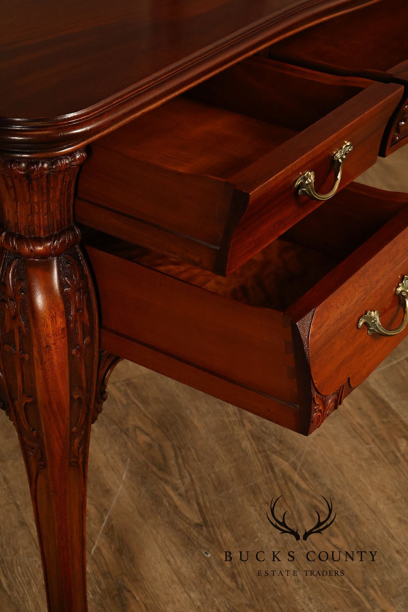 RJ Horner Antique Carved Mahogany Vanity With Mirror