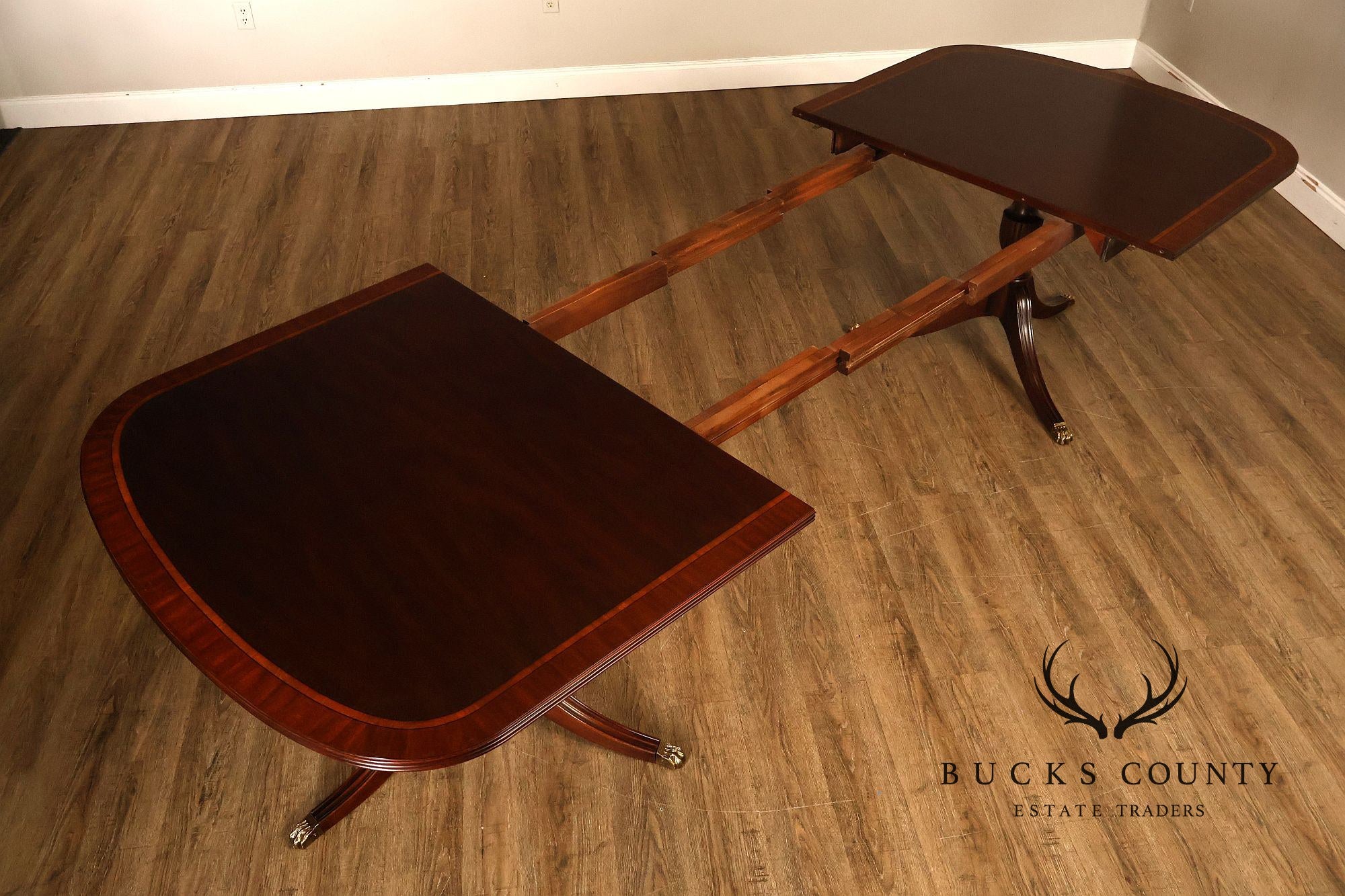 Henkel Harris Mahogany Double Pedestal Dining Table