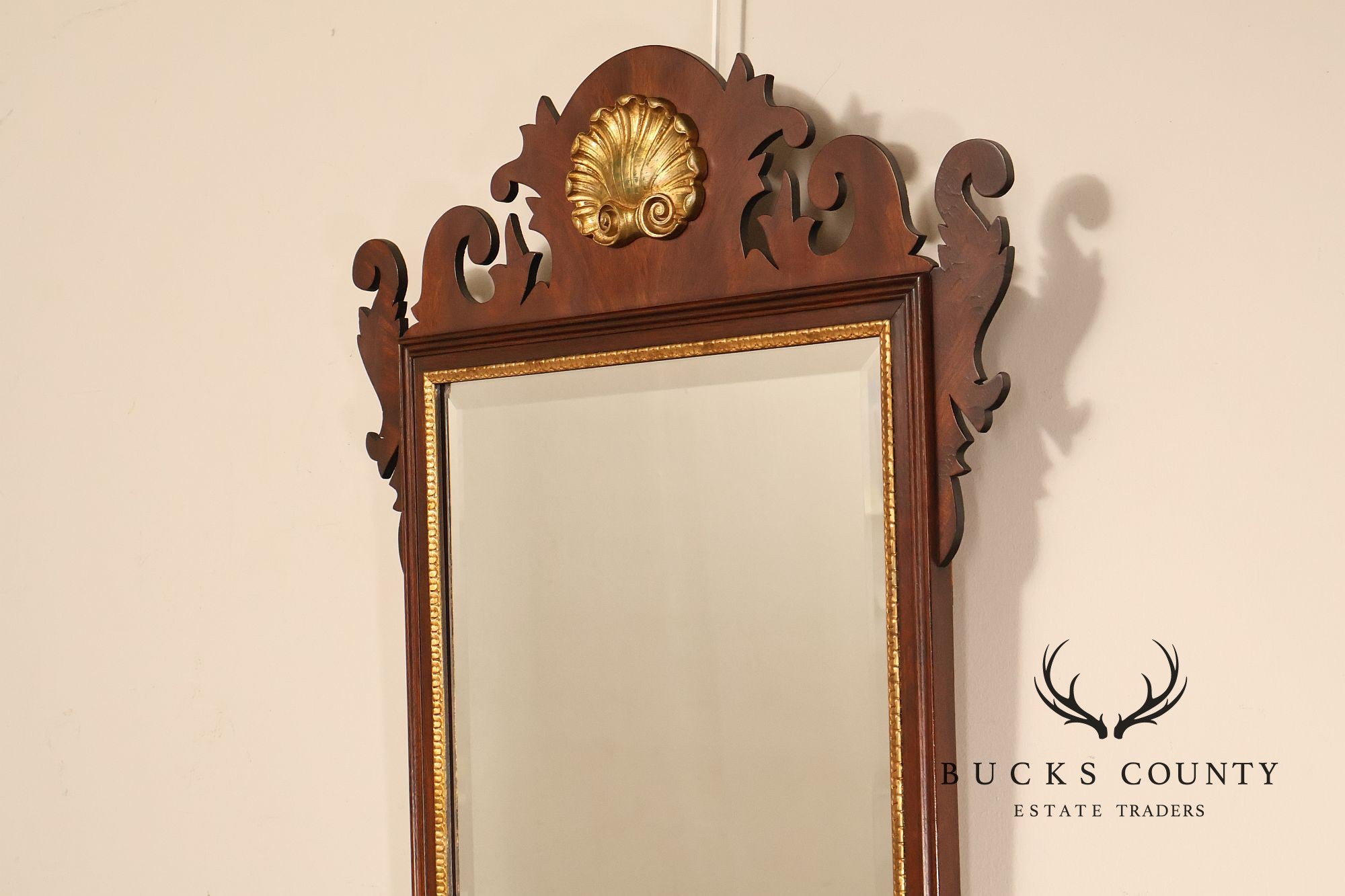 Henkel Harris Chippendale Style Mahogany Wall Mirror
