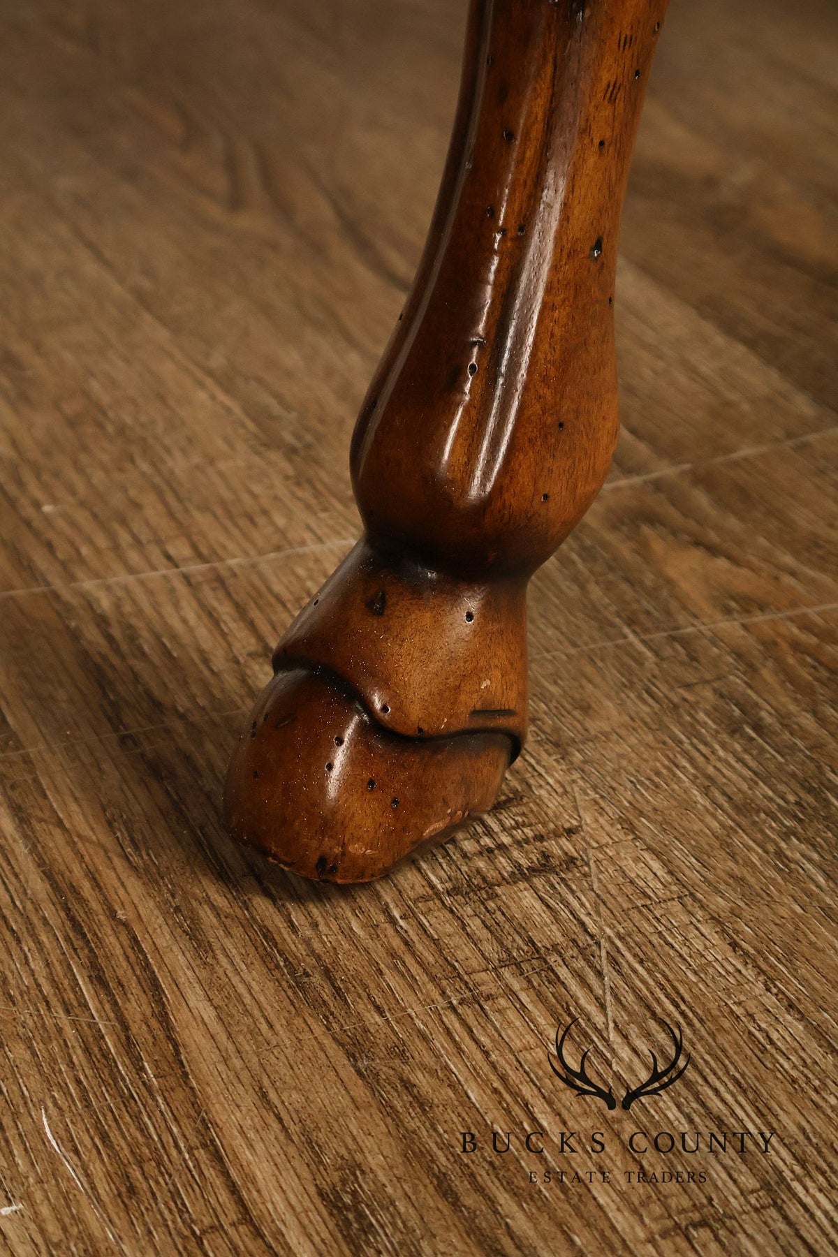 Theodore Alexander Regency Style Carved Horse Head Leather Bench