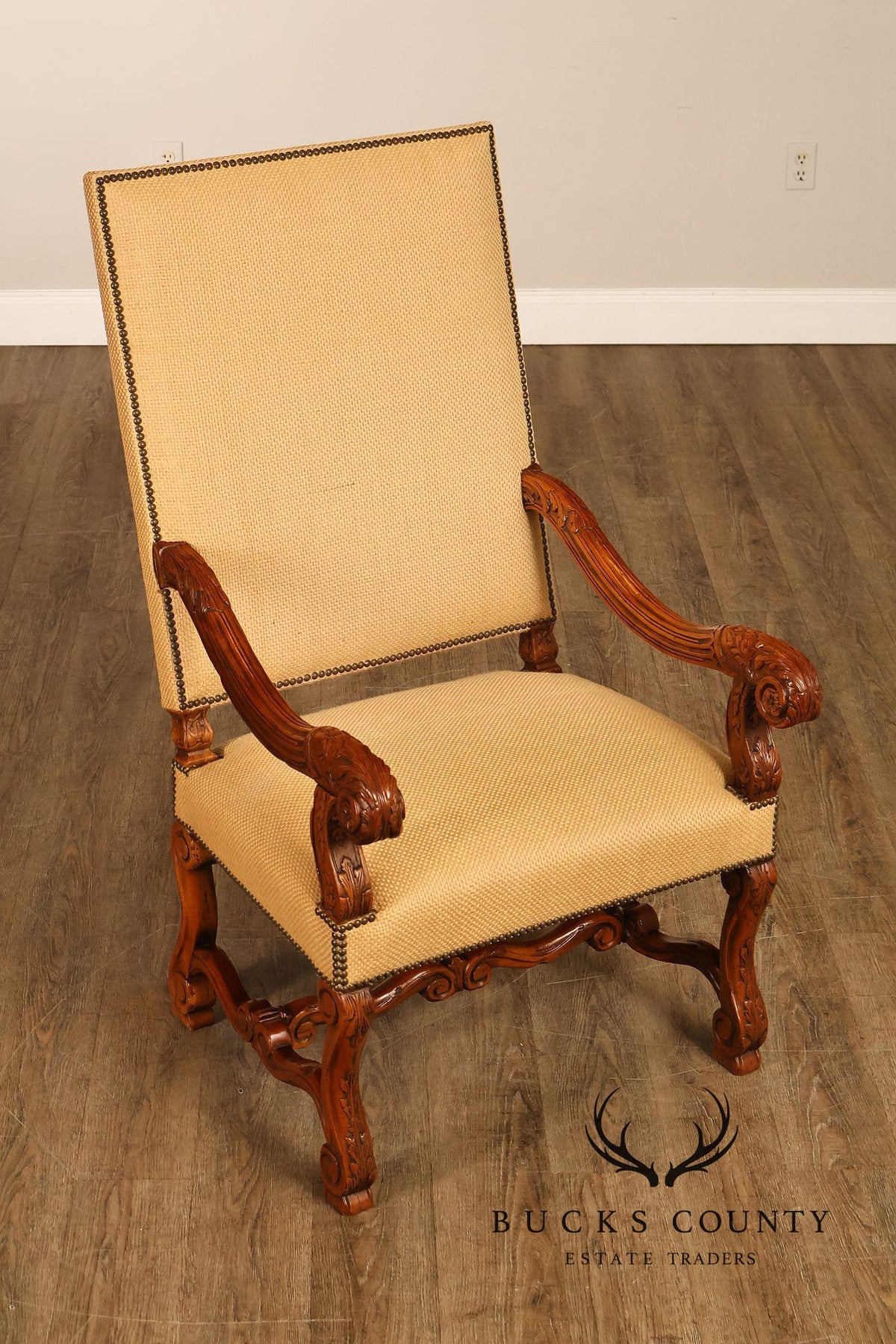 Alfonso Marina French Louis XIII Style Pair of Armchairs