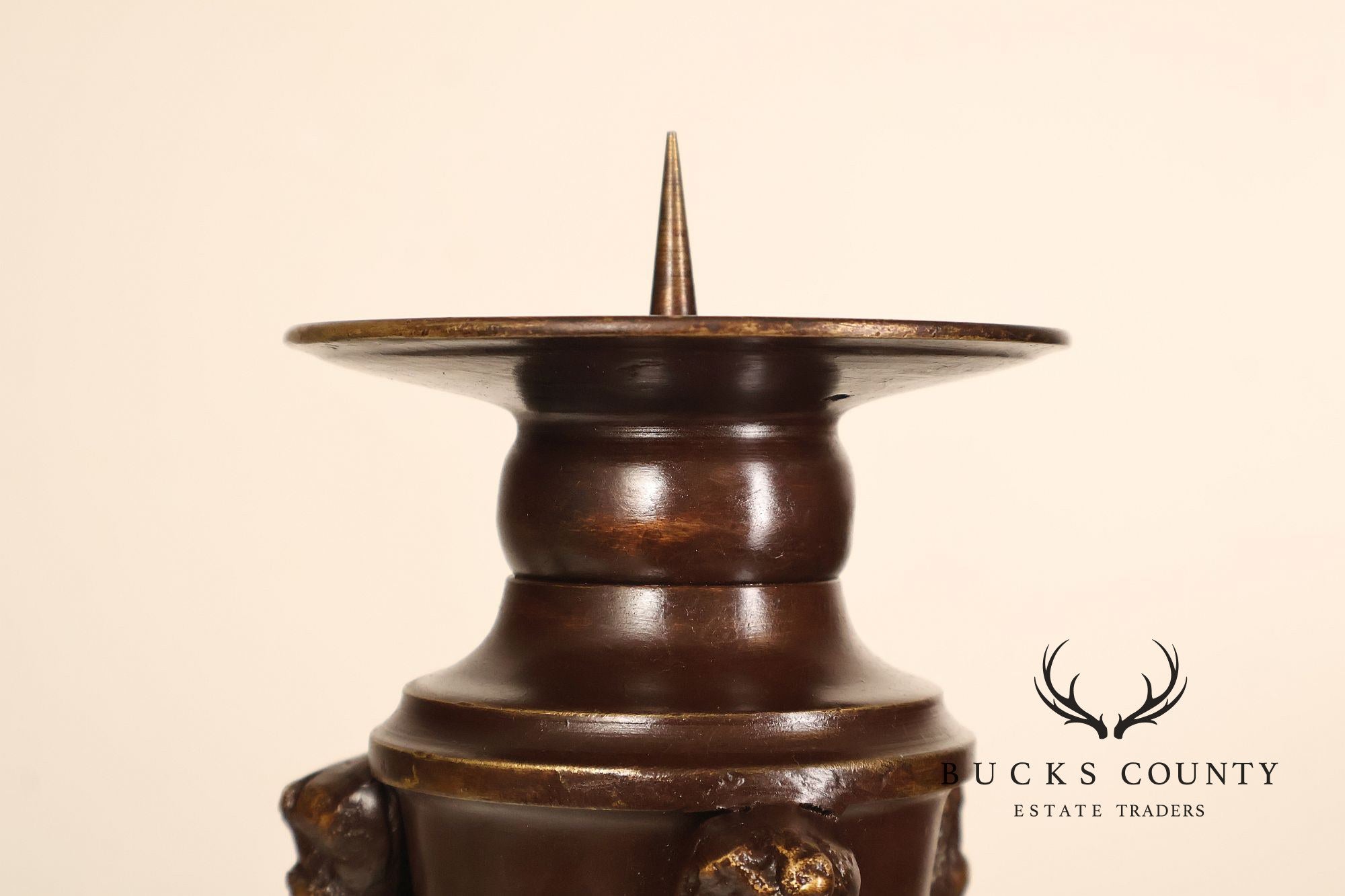 Maitland Smith Bronze Pair Of Neoclassical-Style Candlesticks