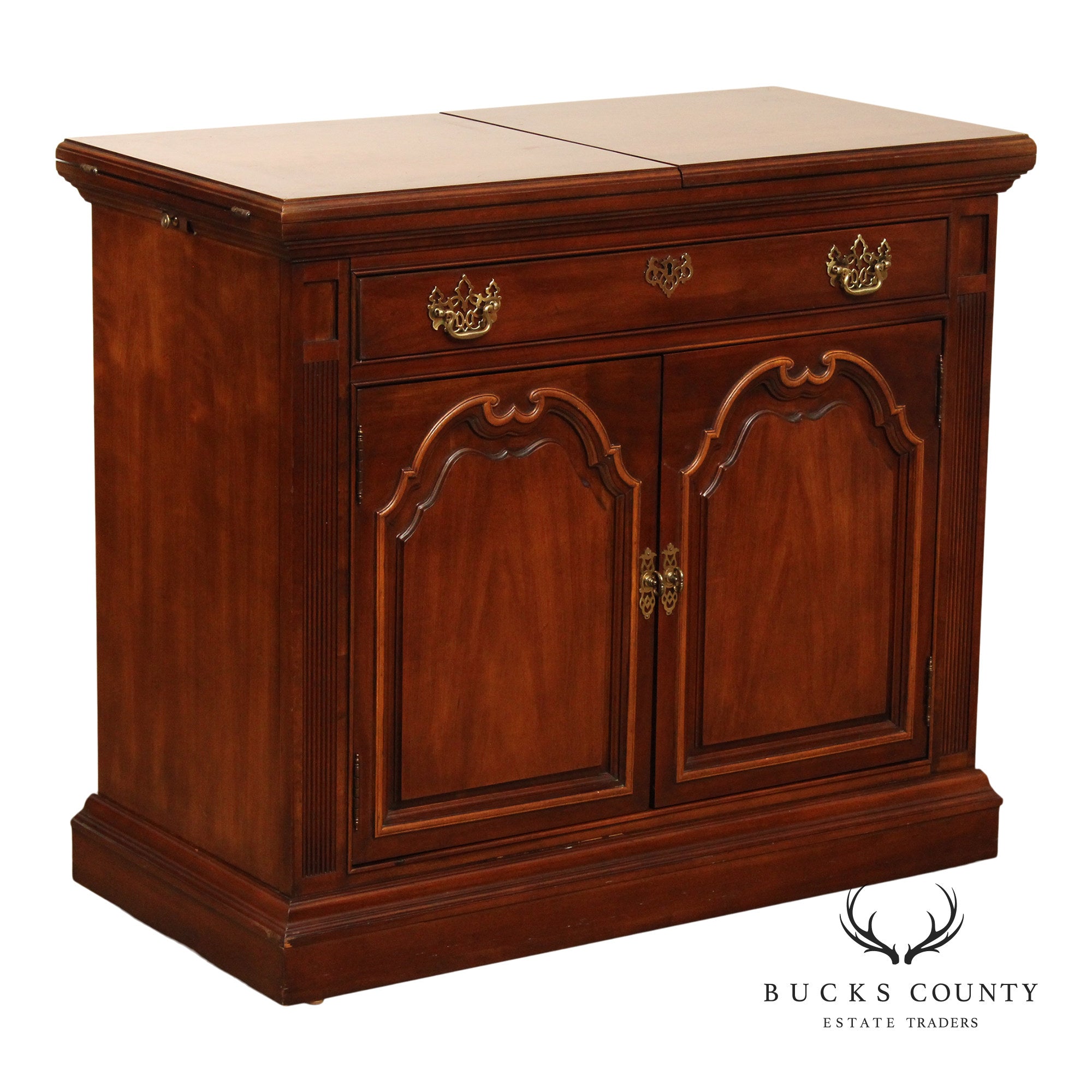 Thomasville Georgian Style Cherry Flip Top Server