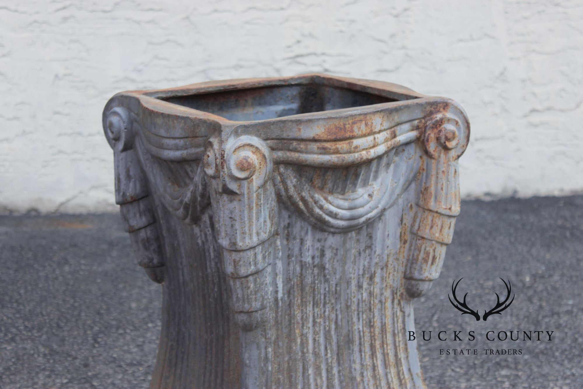 Vintage Pair of Cast Iron Garden Pedestals