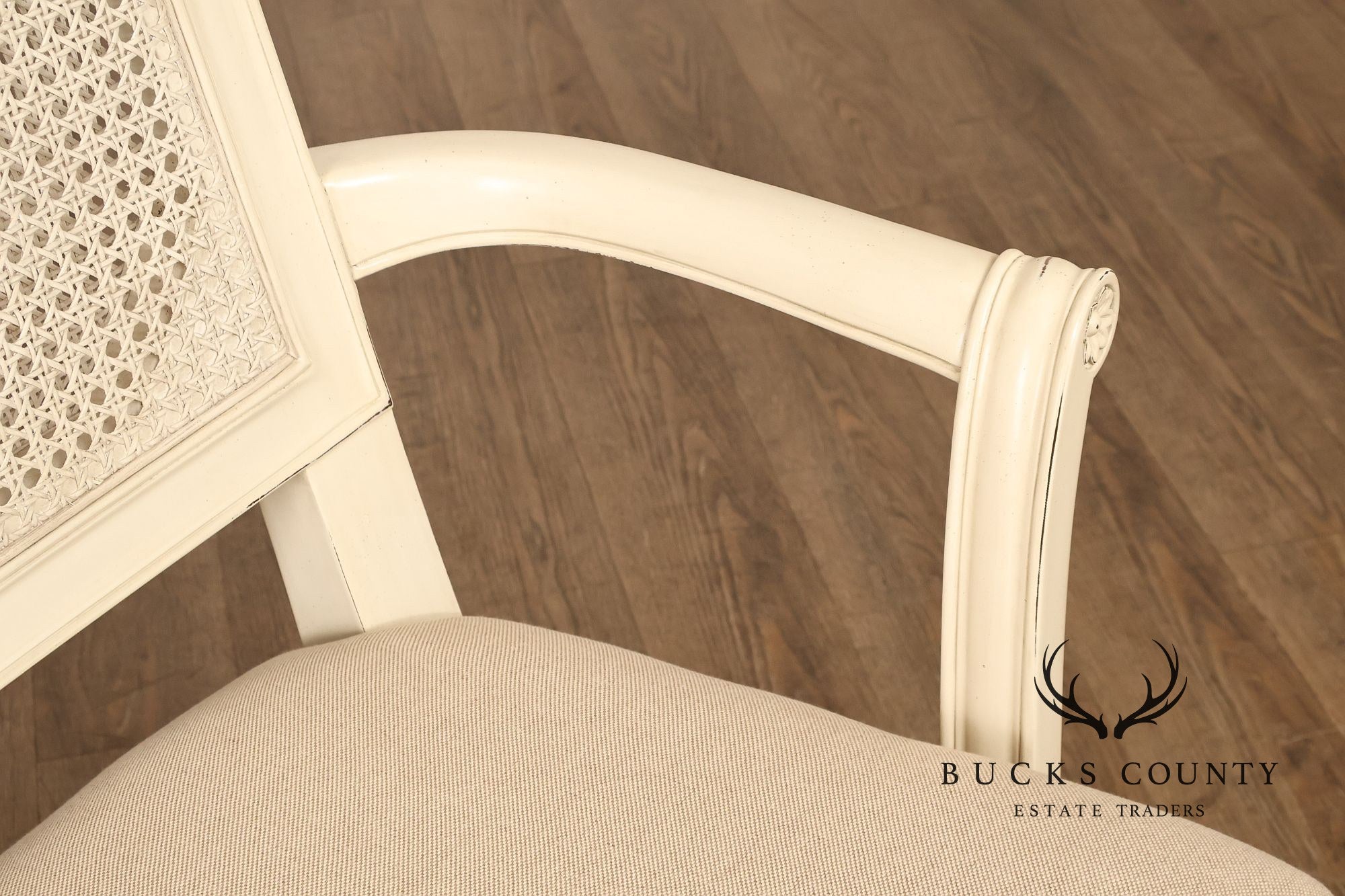 Alden Parkes Country French Louis XVI Style Caned Back Painted Settee