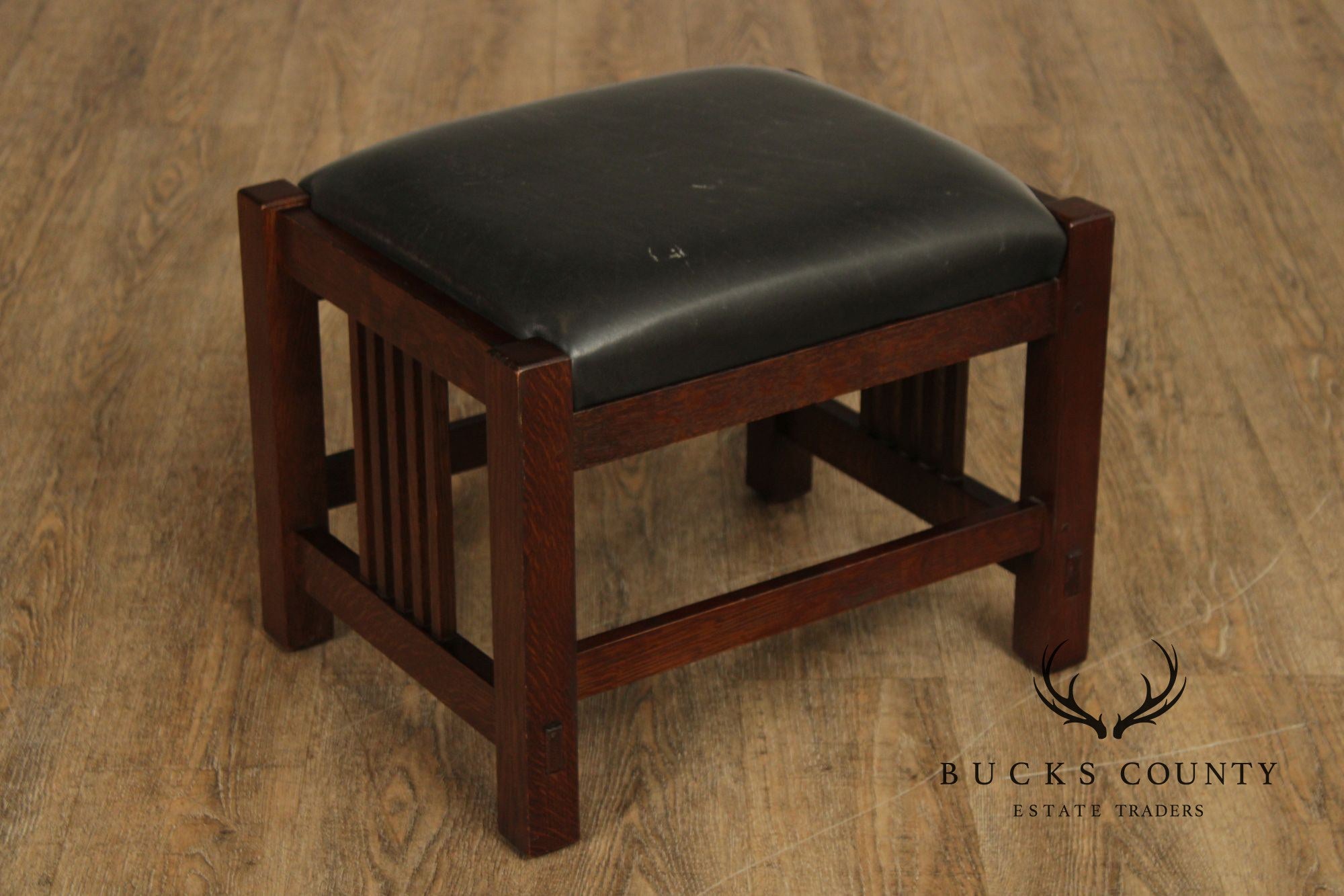 Stickley Mission Collection Oak and Leather Footstool