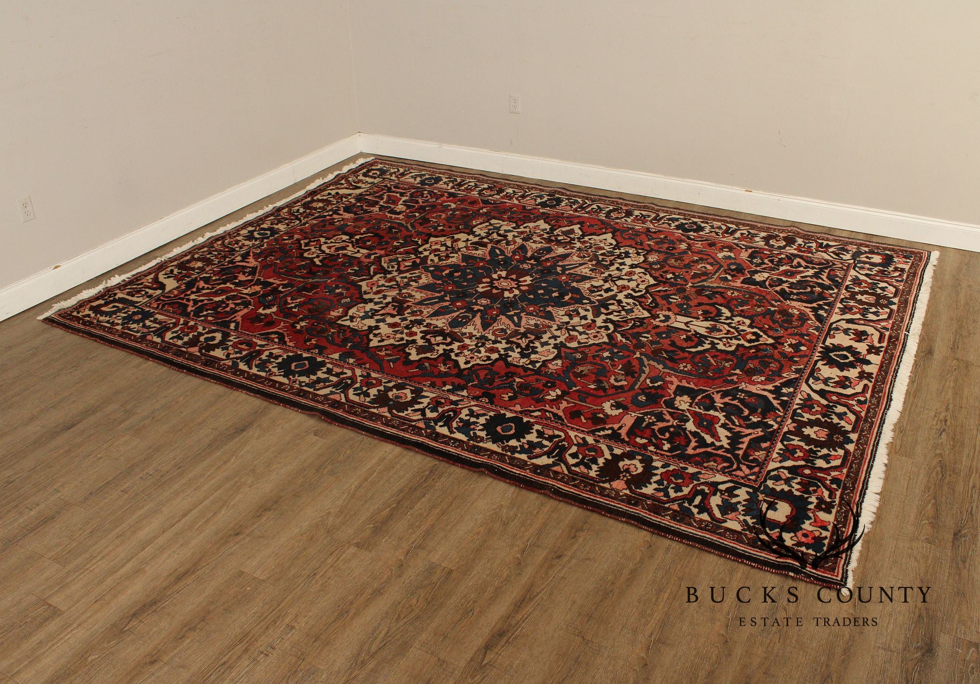 Vintage Persian Hand Knotted  Heriz Area Rug 8' 9" x 11' 11"