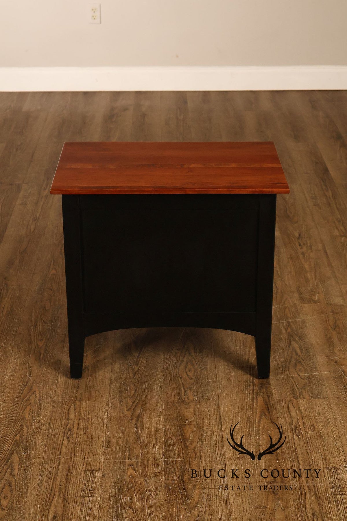 Ethan Allen American Impressions Pair Of Two-Tone Cherry Two Drawer Nightstands
