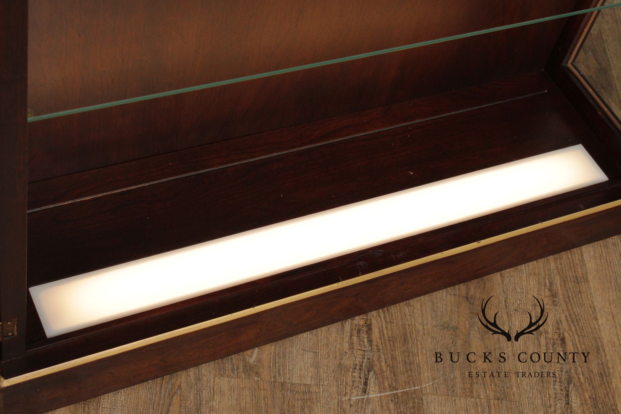 Union National Traditional Cherry Lighted Two Door Display Cabinet