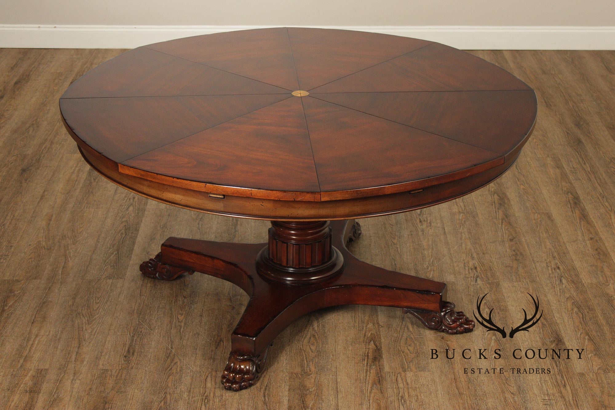 Oscar De La Renta For Century Furniture Mahogany Radial Extension Jupe Dining Table