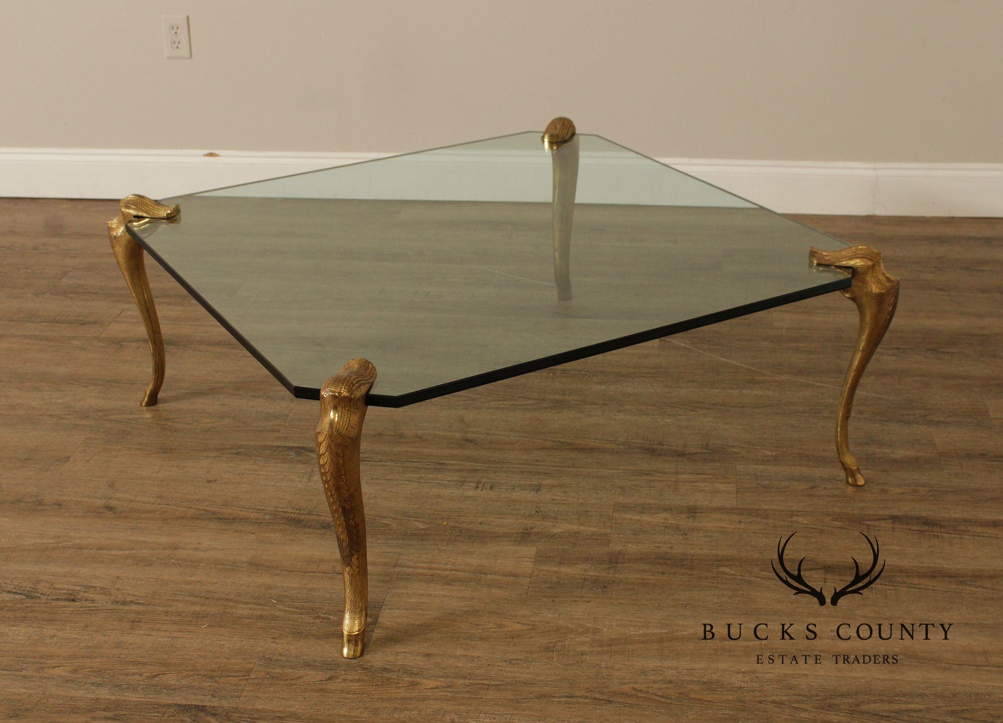 Quality Gilt Bronze and Glass Coffee Table