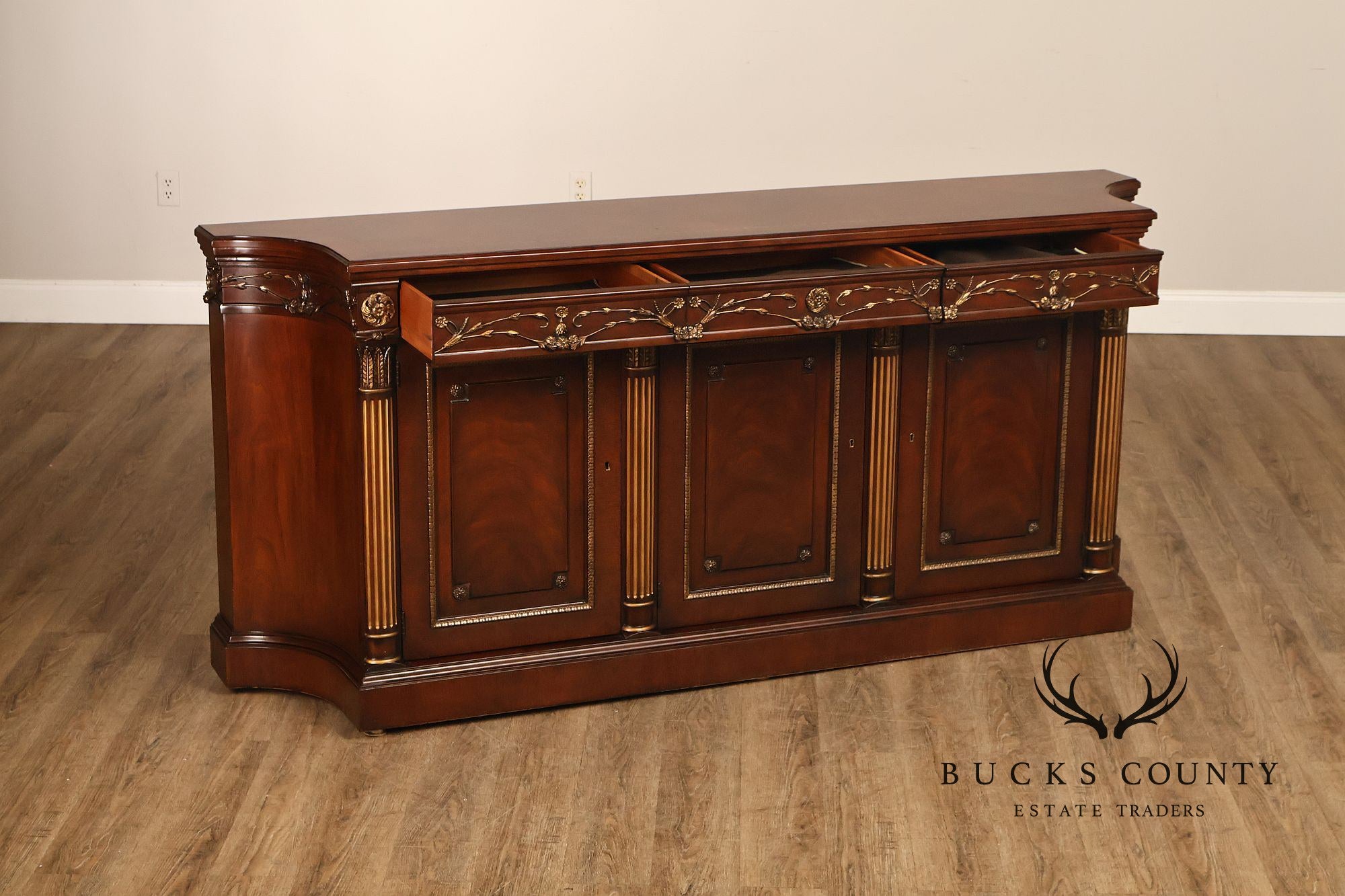EJ Victor Mahogany Neoclassical Louis XVI Style Sideboard