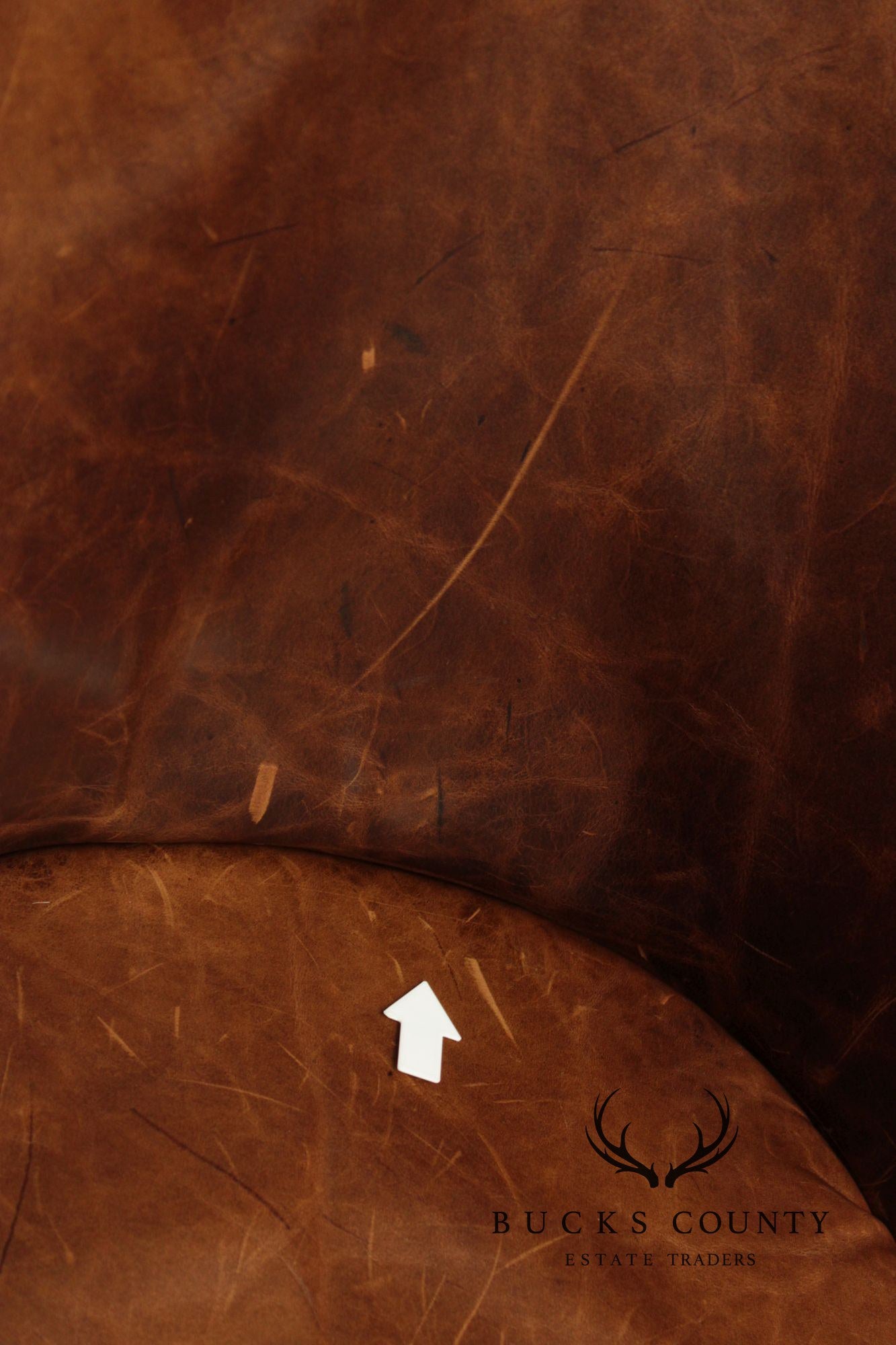 Restoration Hardware French Style Set of Four Leather Dining Chairs