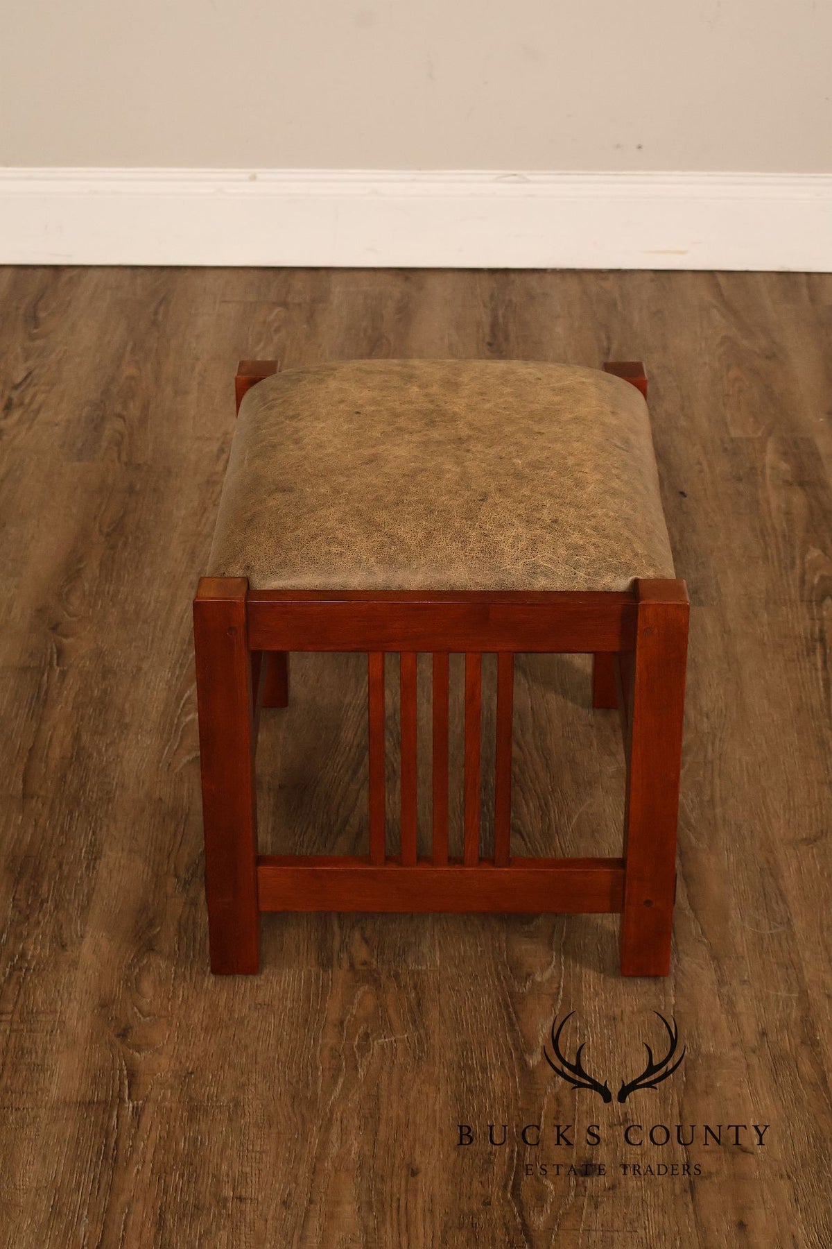 Stickley Mission Collection Cherry Spindle Footstool Ottoman