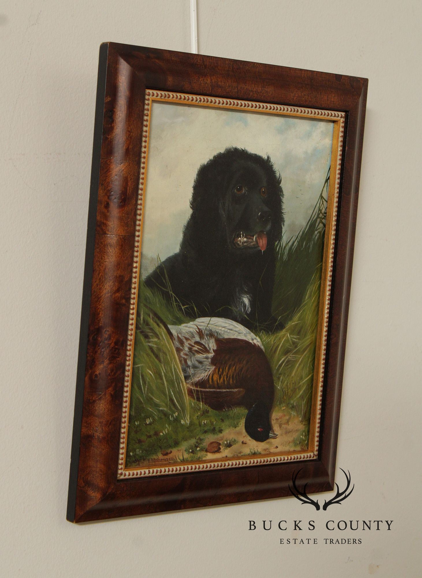 Antique Signed English School Oil Painting, Successful Hunt