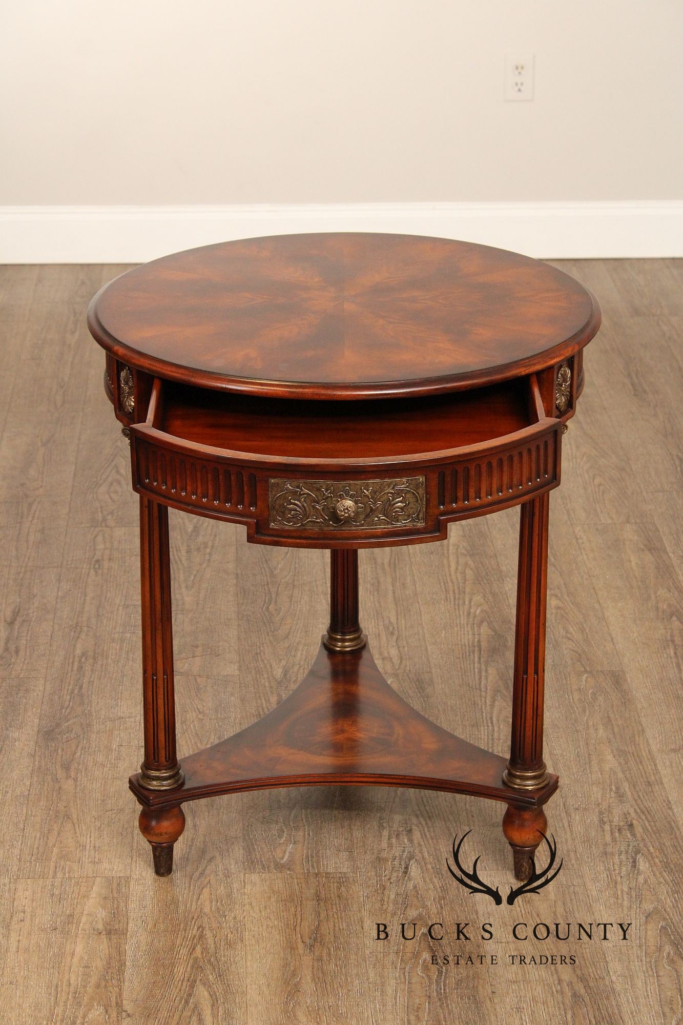 Theodore Alexander 'Flames in Corinth'  Round Mahogany Side Table