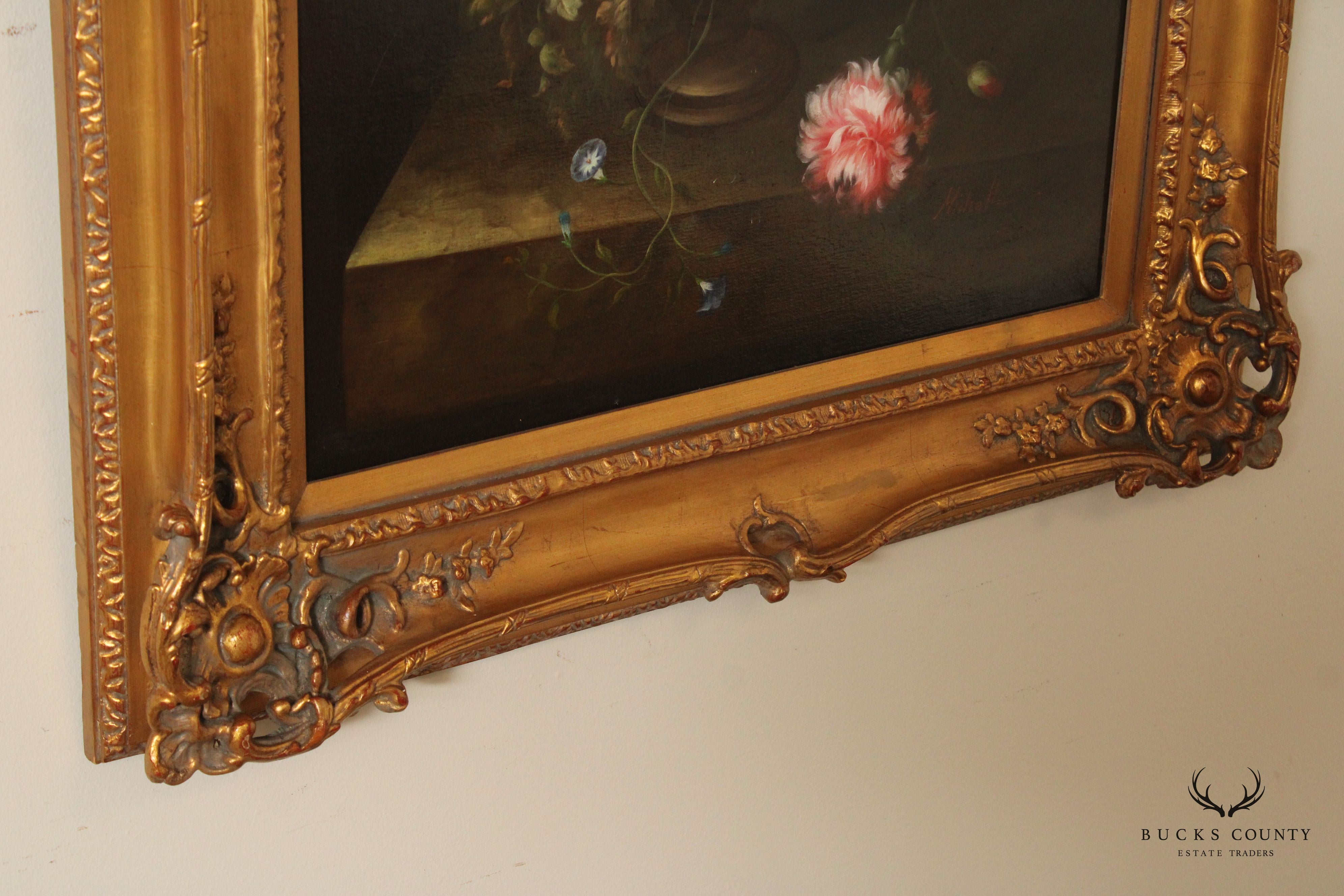 Giltwood Framed Floral Still-Life Oil Painting