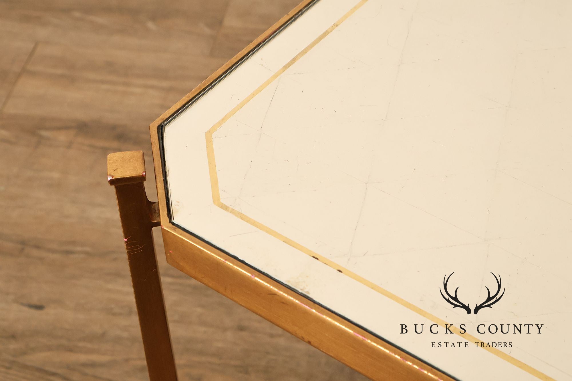 Jonathan Charles  Luxe Gilded iron Eglomise Cocktail Table