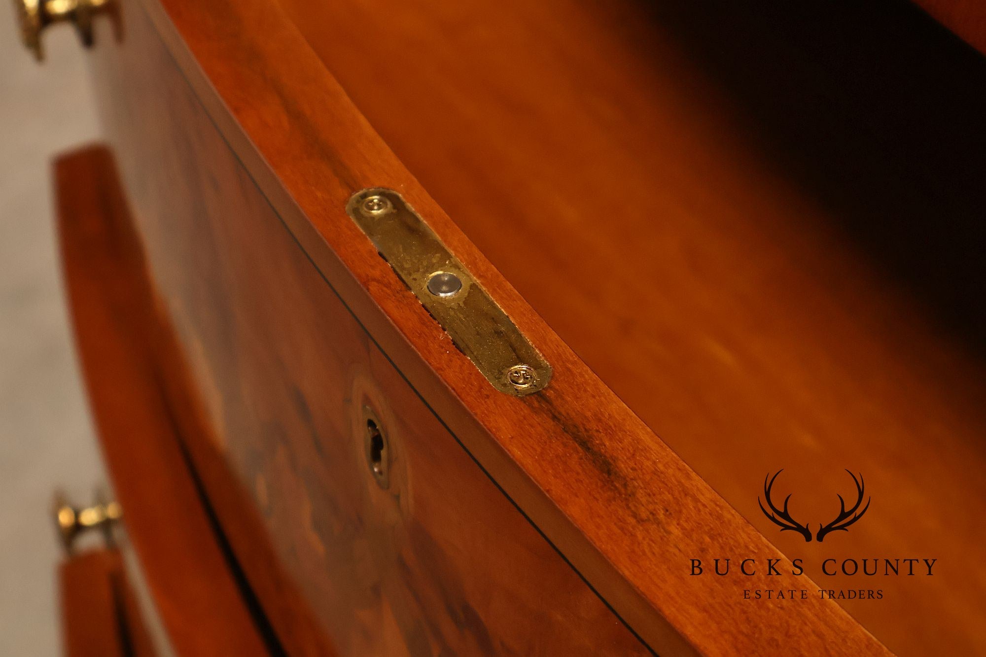 Italian Marquetry Inlaid Burl Wood Credenza Sideboard Server