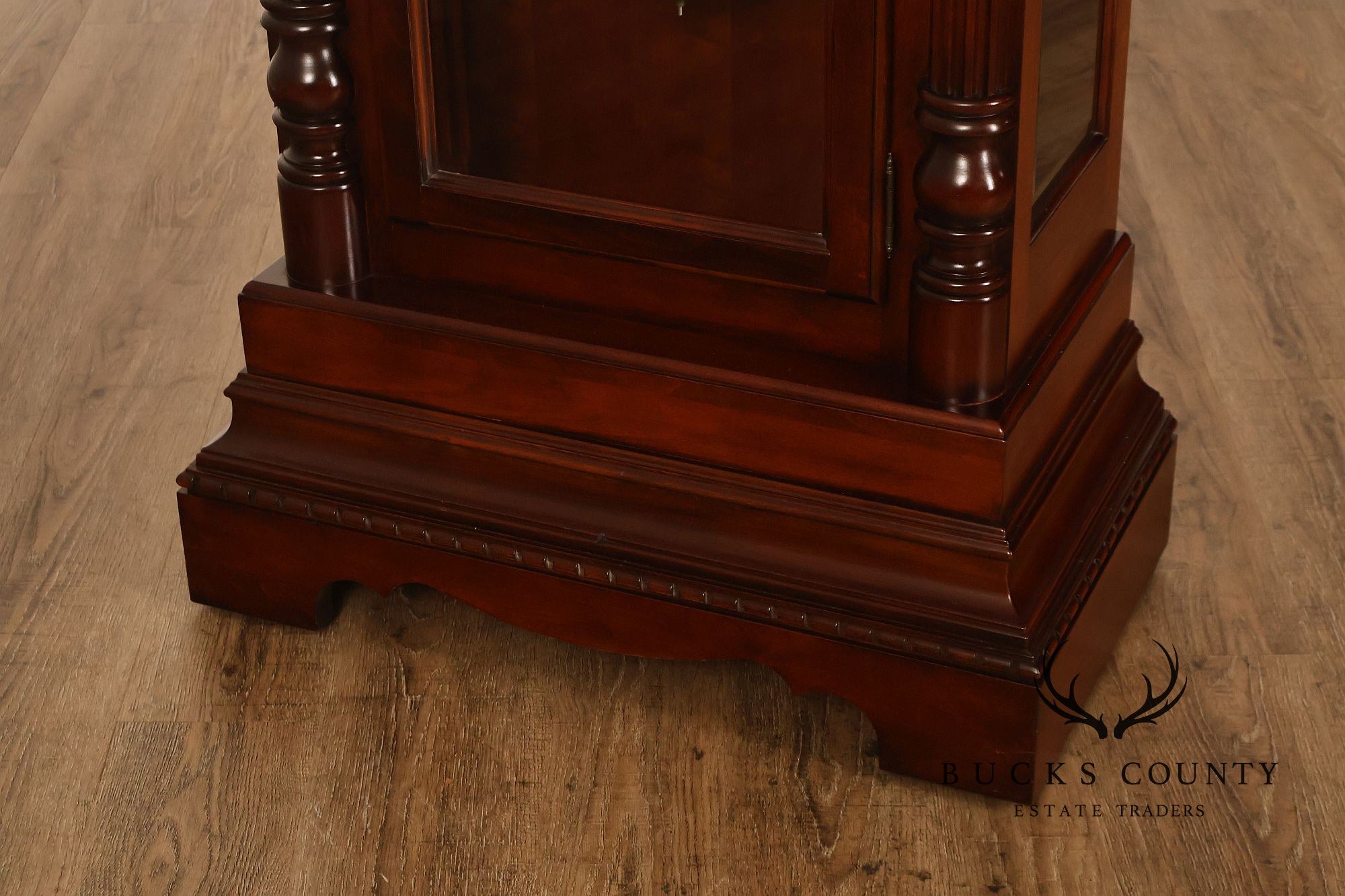 Sligh Mahogany Grandfather Clock With Moon Dial And Triple Chime Movement