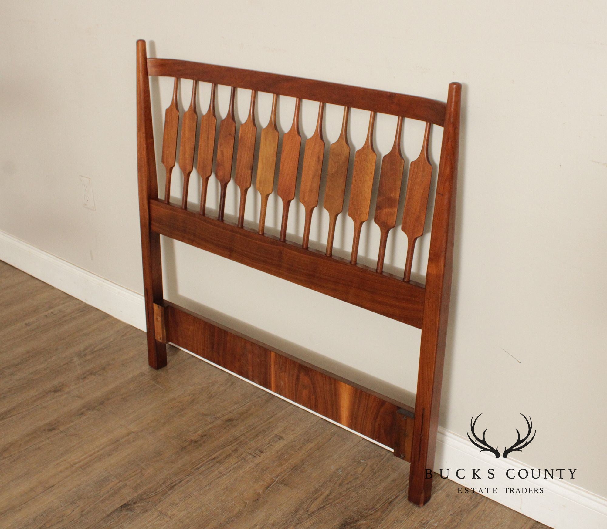 Drexel 'Declaration' Mid Century Modern Twin Walnut Headboard