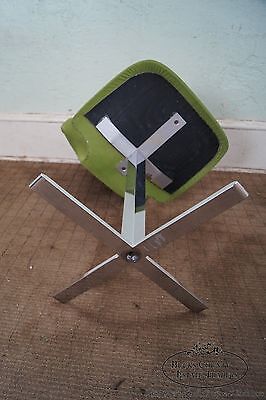 Mid Century Chrome Pedestal Side Chair Arne Jacobsen Fritz Hansen Style