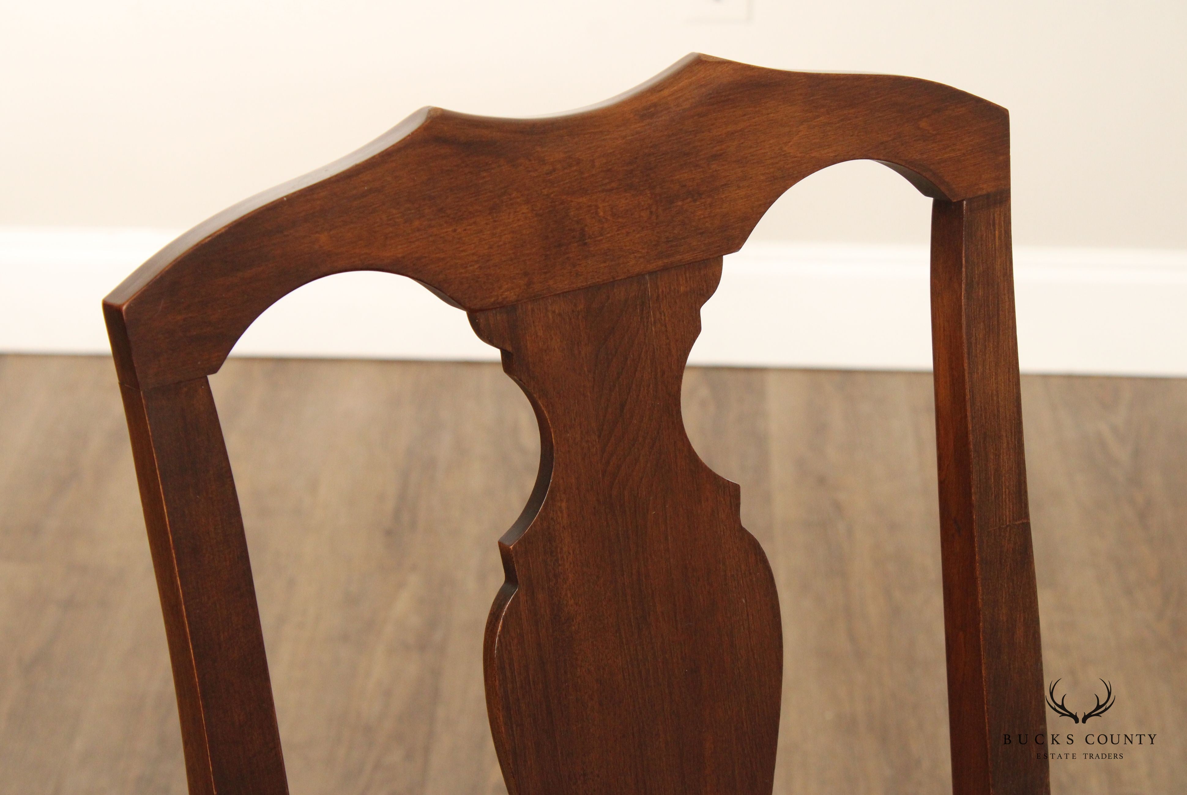 Queen Anne Style Set of Eight Carved Cherry Dining Chairs