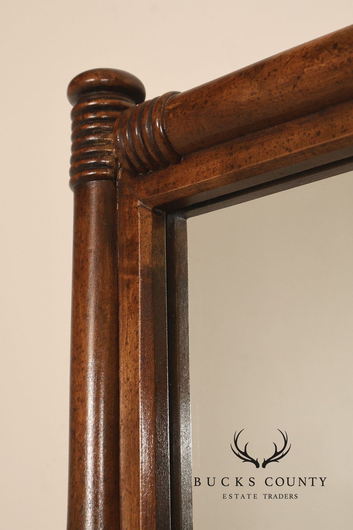 Vintage Pair of Faux Bamboo Wood Framed Wall Mirrors