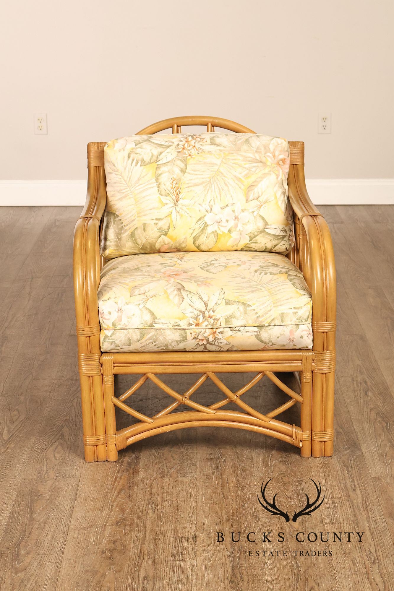 Laneventure Tradewinds Rattan Armchair and Ottoman