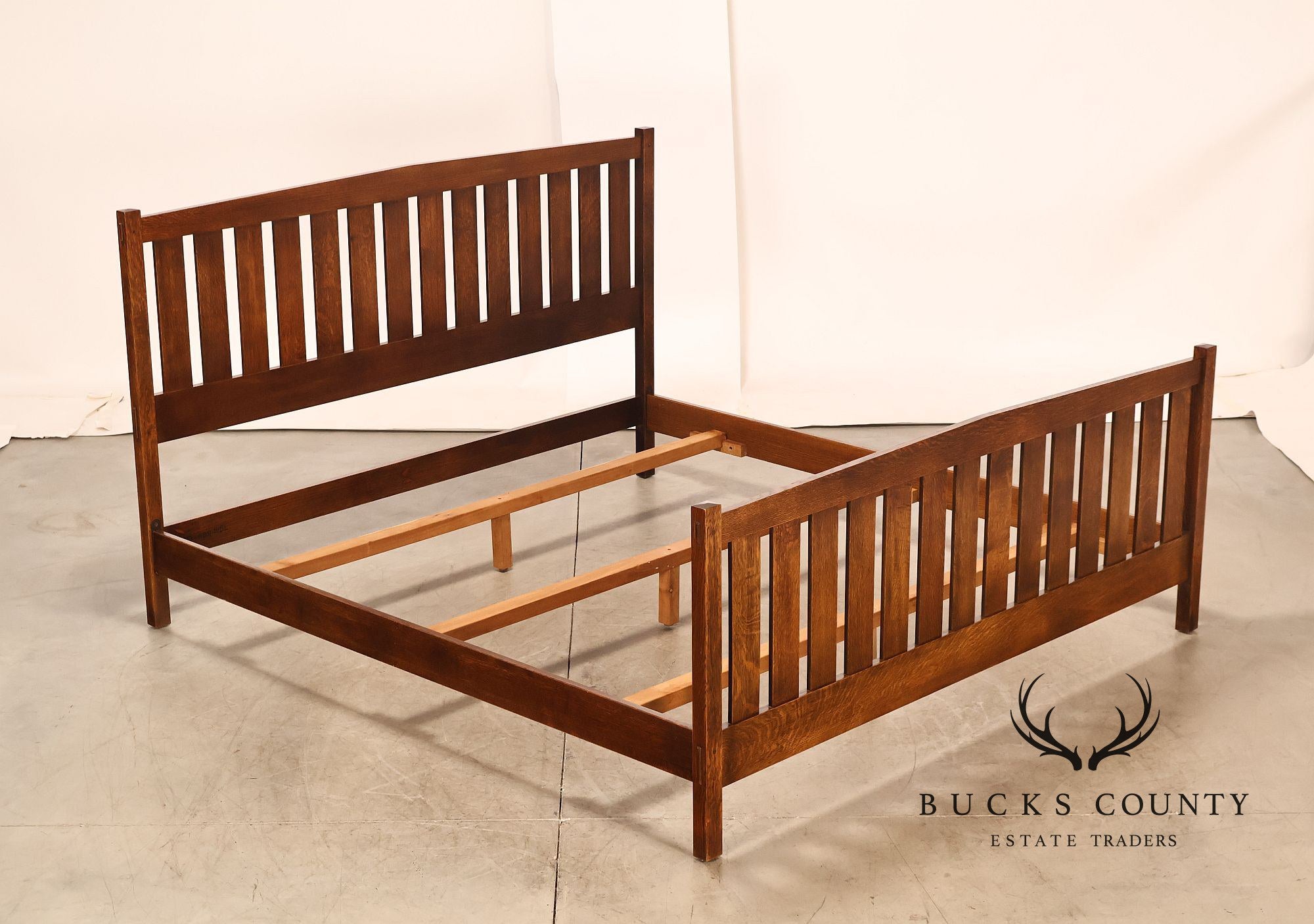 Stickley Mission Collection King Size Oak Slat Bed