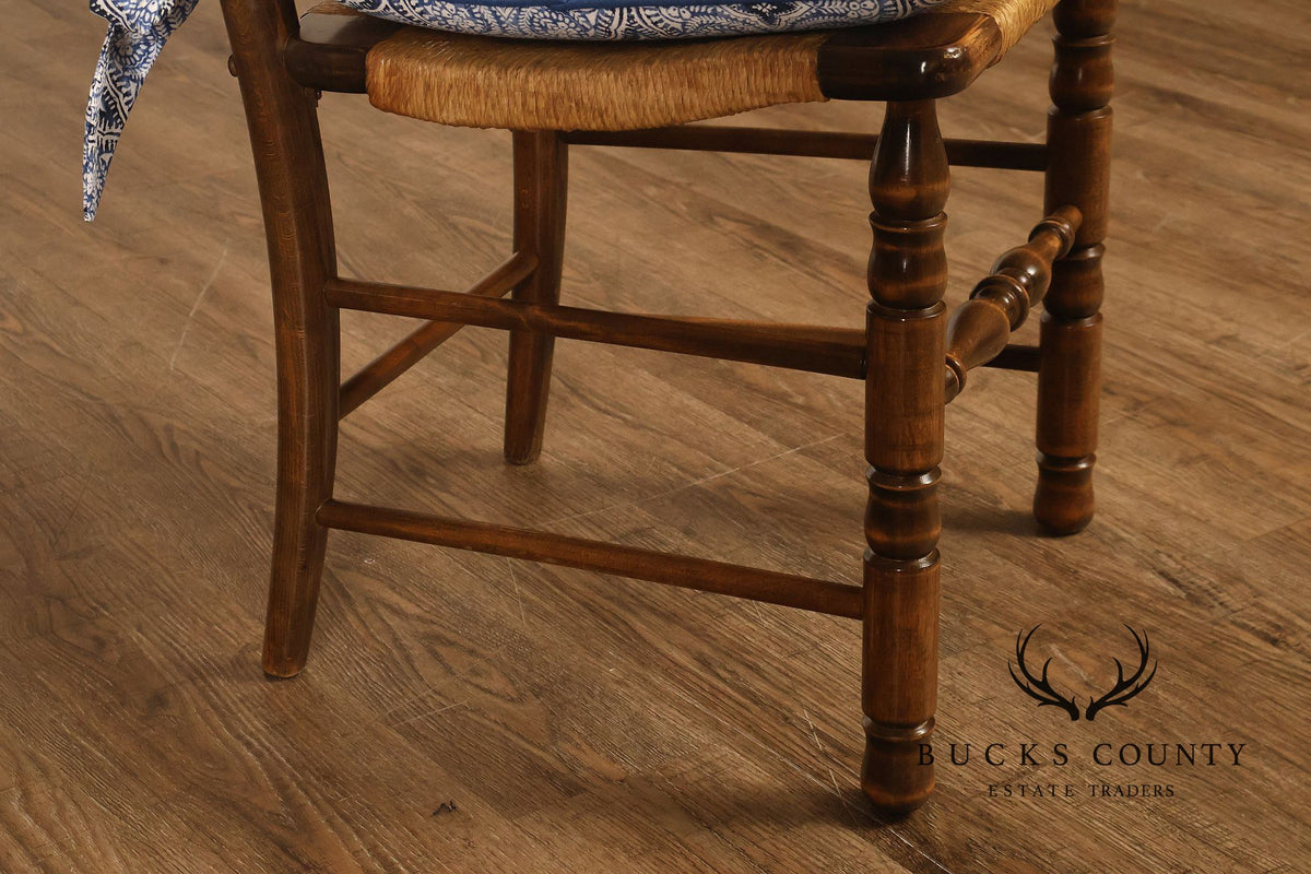 Hickory Chair Co. Set Of Six Country Ladder Back Rush Seat Dining Chairs