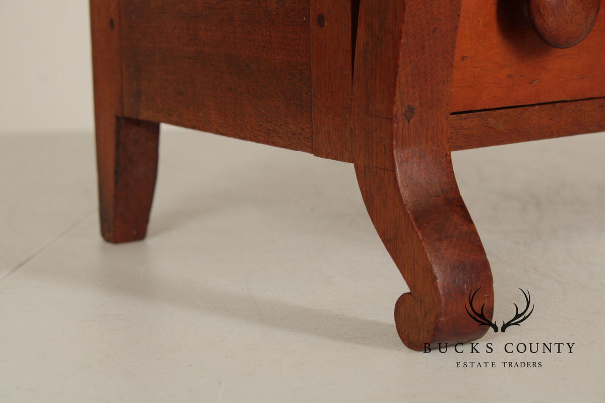 American Empire Bedside Chest of Drawers