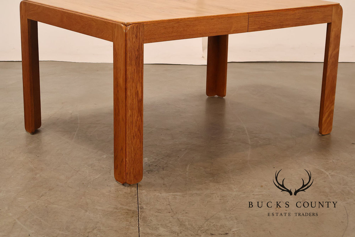 N. Eilersen A/S Danish Modern Teak Extension Dining Table With Two Leaves