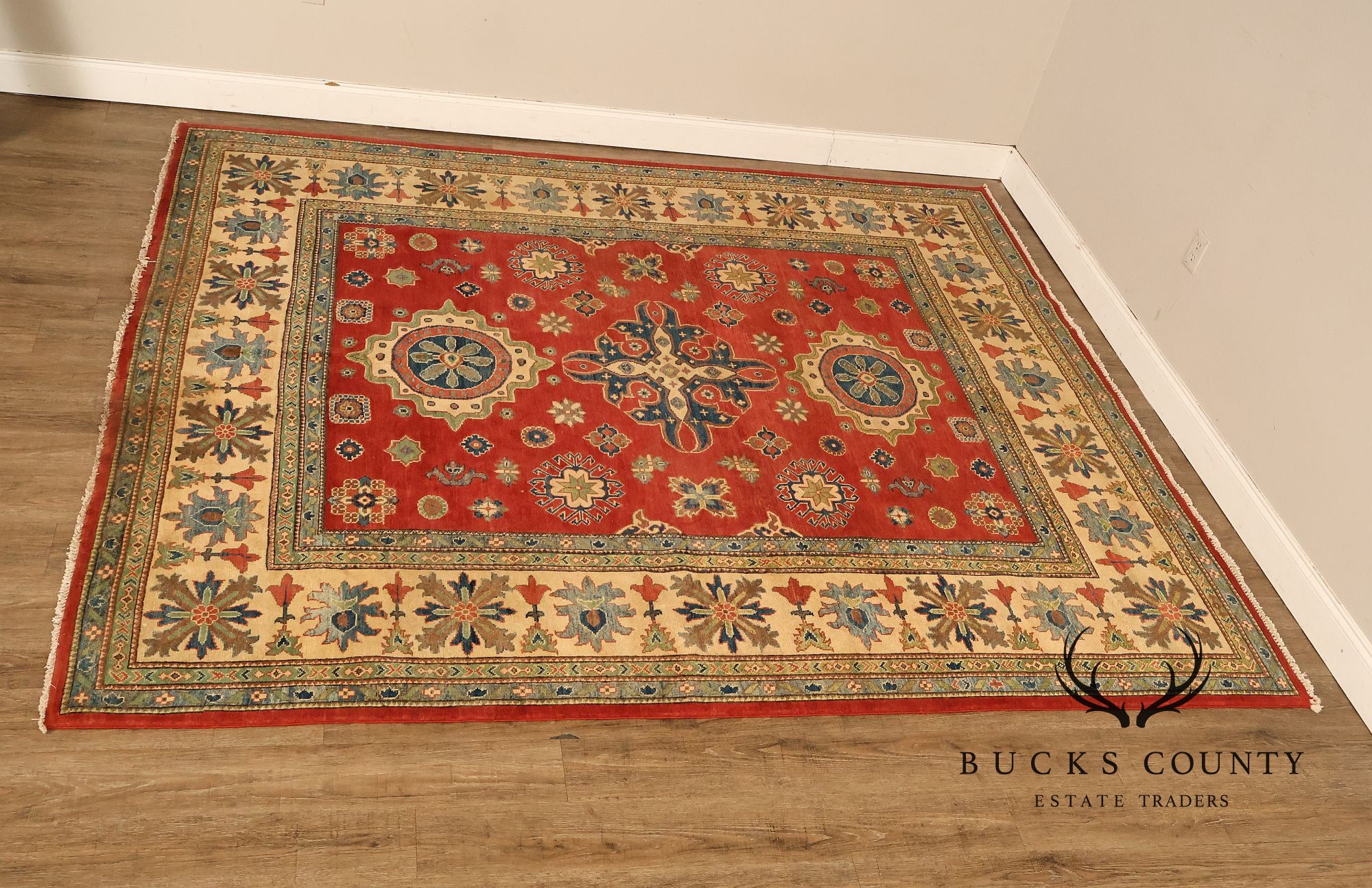 Afghan Gazni Style Wool Area Rug  7'11" x 9'3"