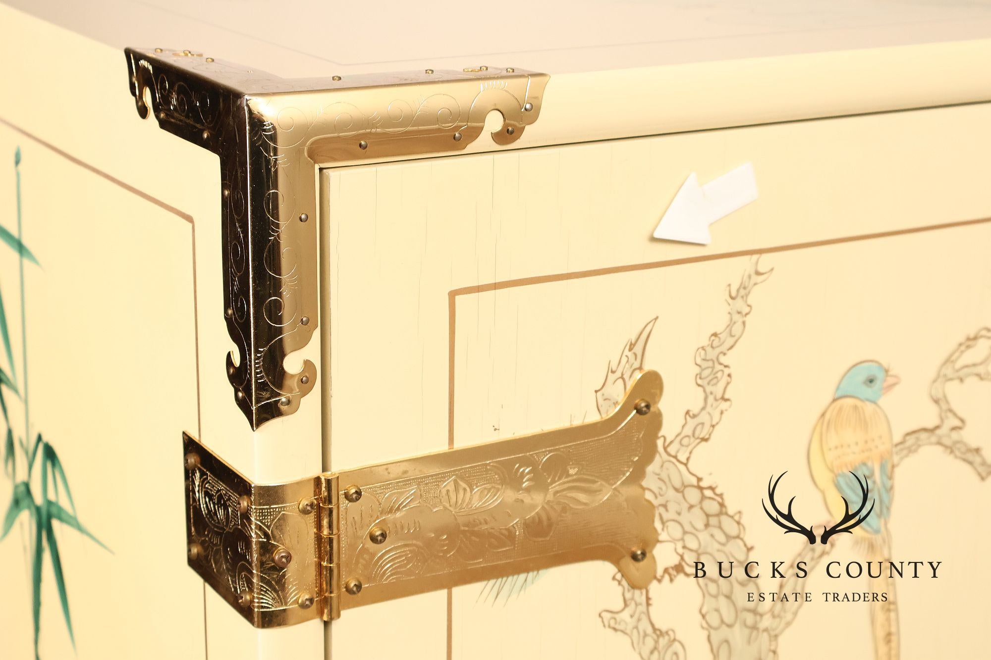 Chinoiserie Hand Painted Decorated Tall Chest