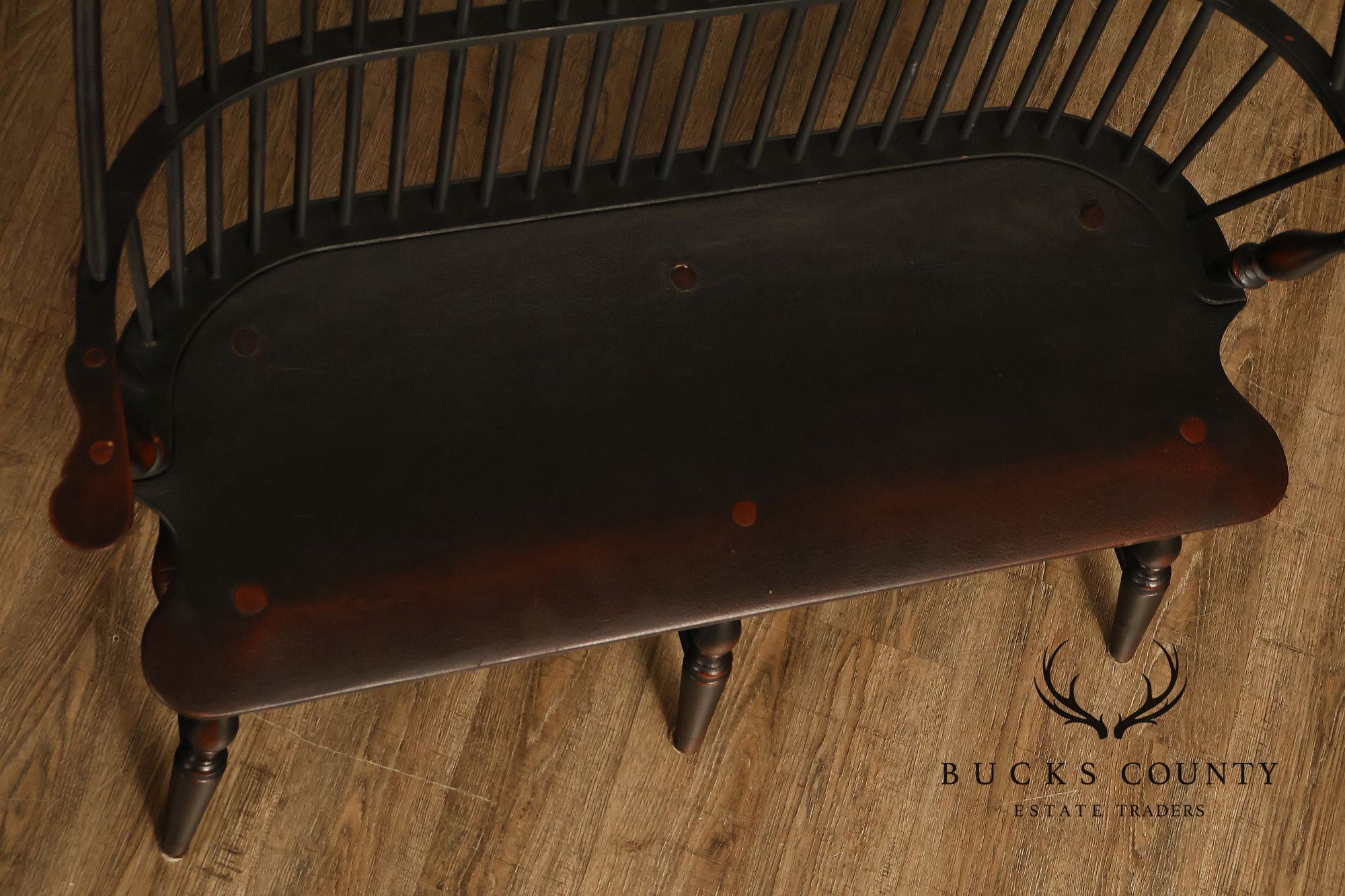 Custom Quality Black Painted Windsor Settee