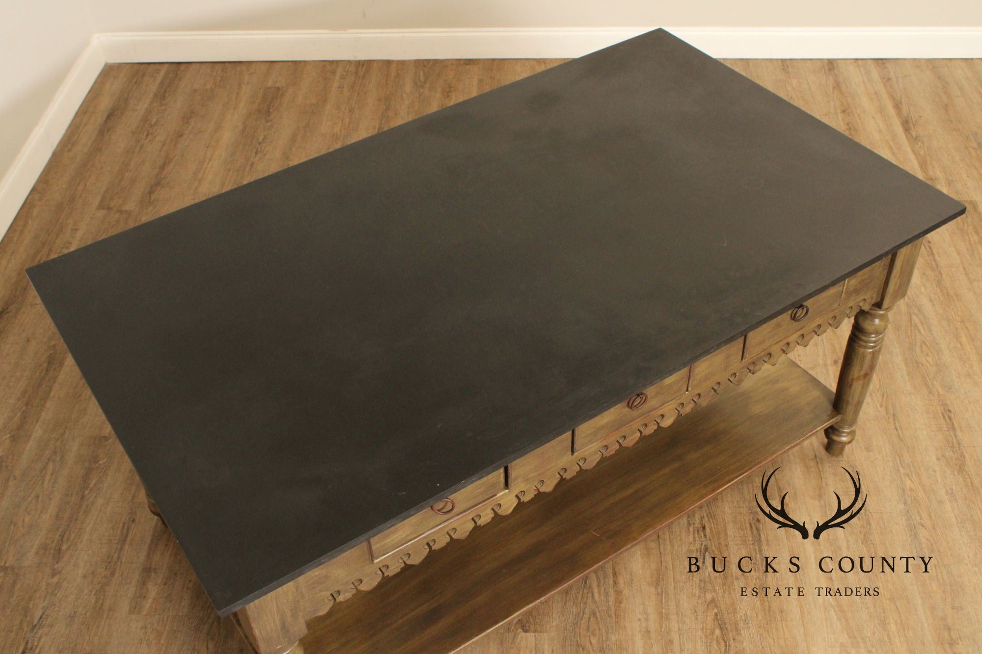 Rustic Farmhouse Style Large Slate Top Island Table