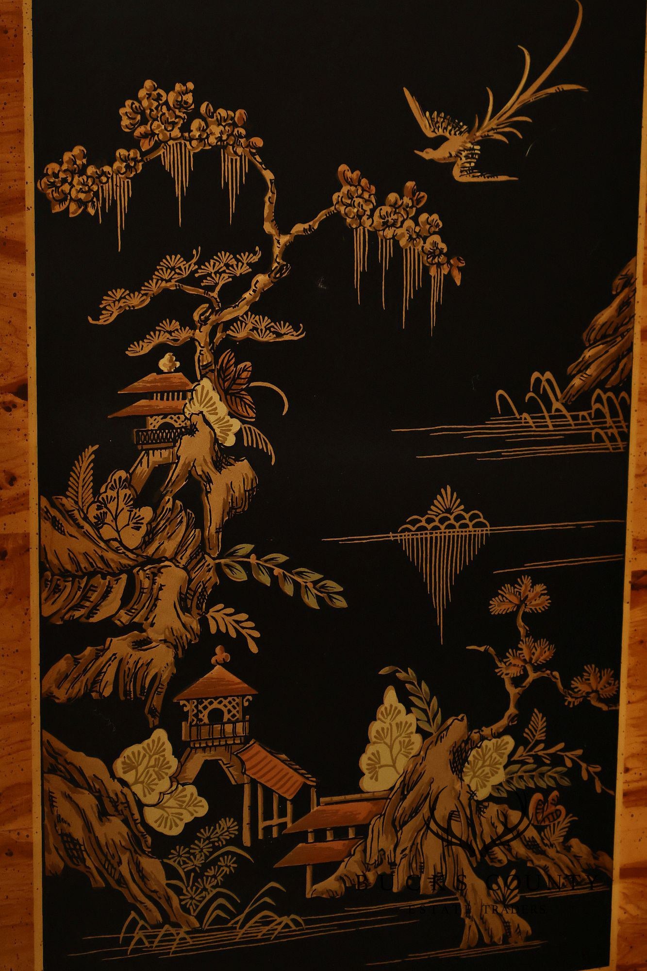 Drexel Asian Style Chinoiserie Display Cabinet Breakfront