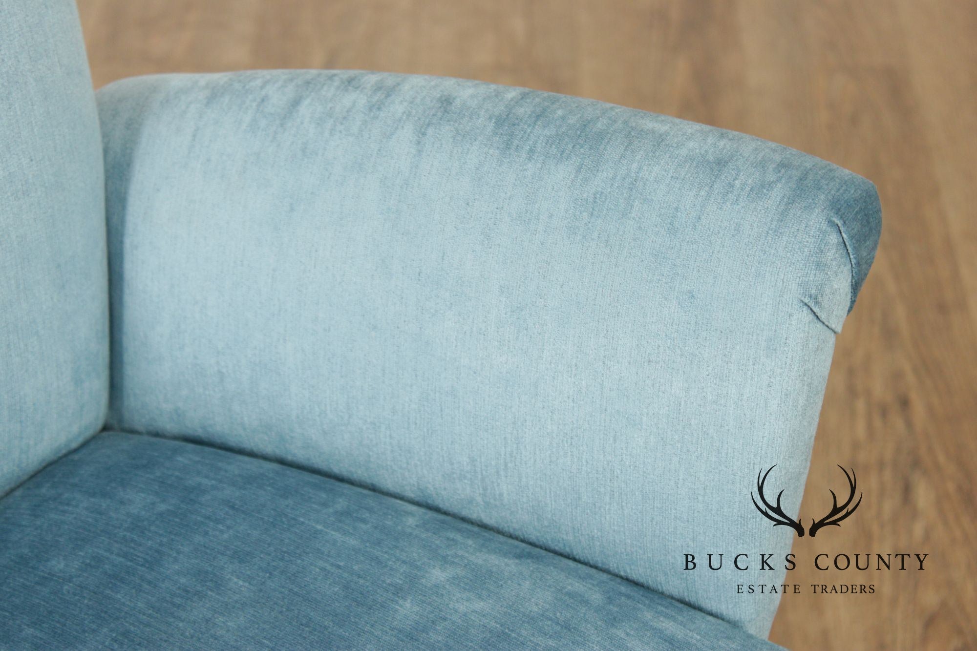 Modern Upholstered Blue Desk Office Chair On Casters