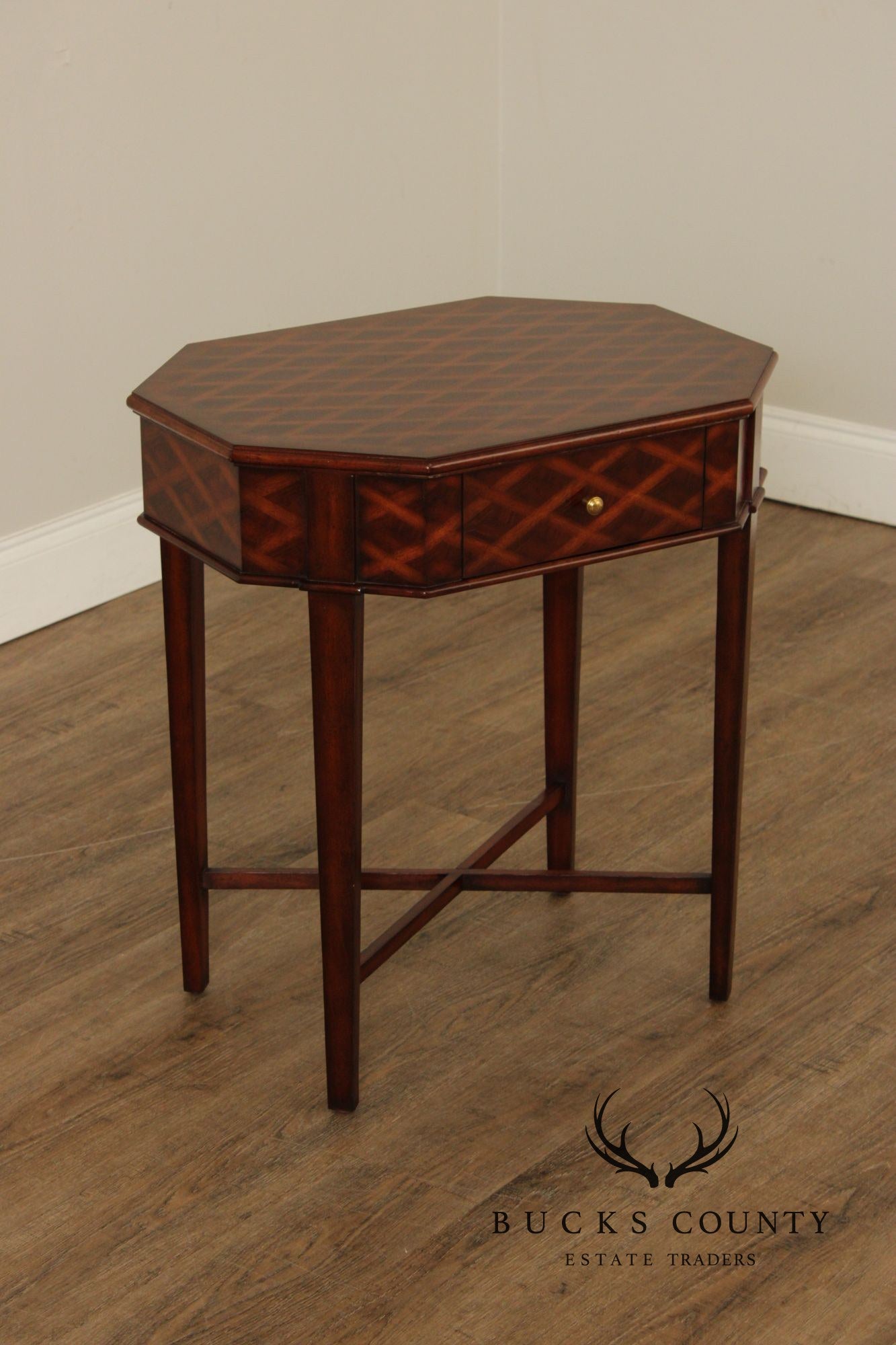Maitland Smith One-Drawer Parquetry Side Table