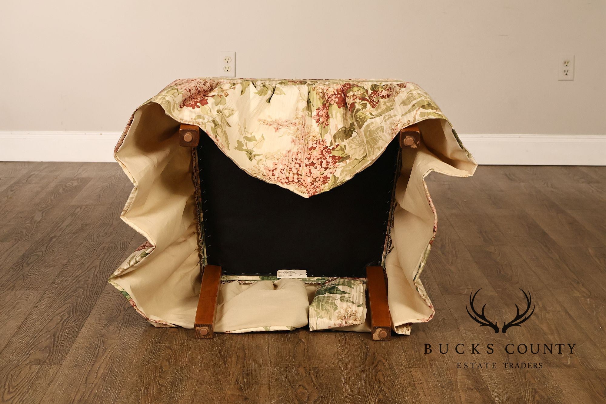 Ethan Allen Pair Of Floral Upholstered Skirted Armchairs