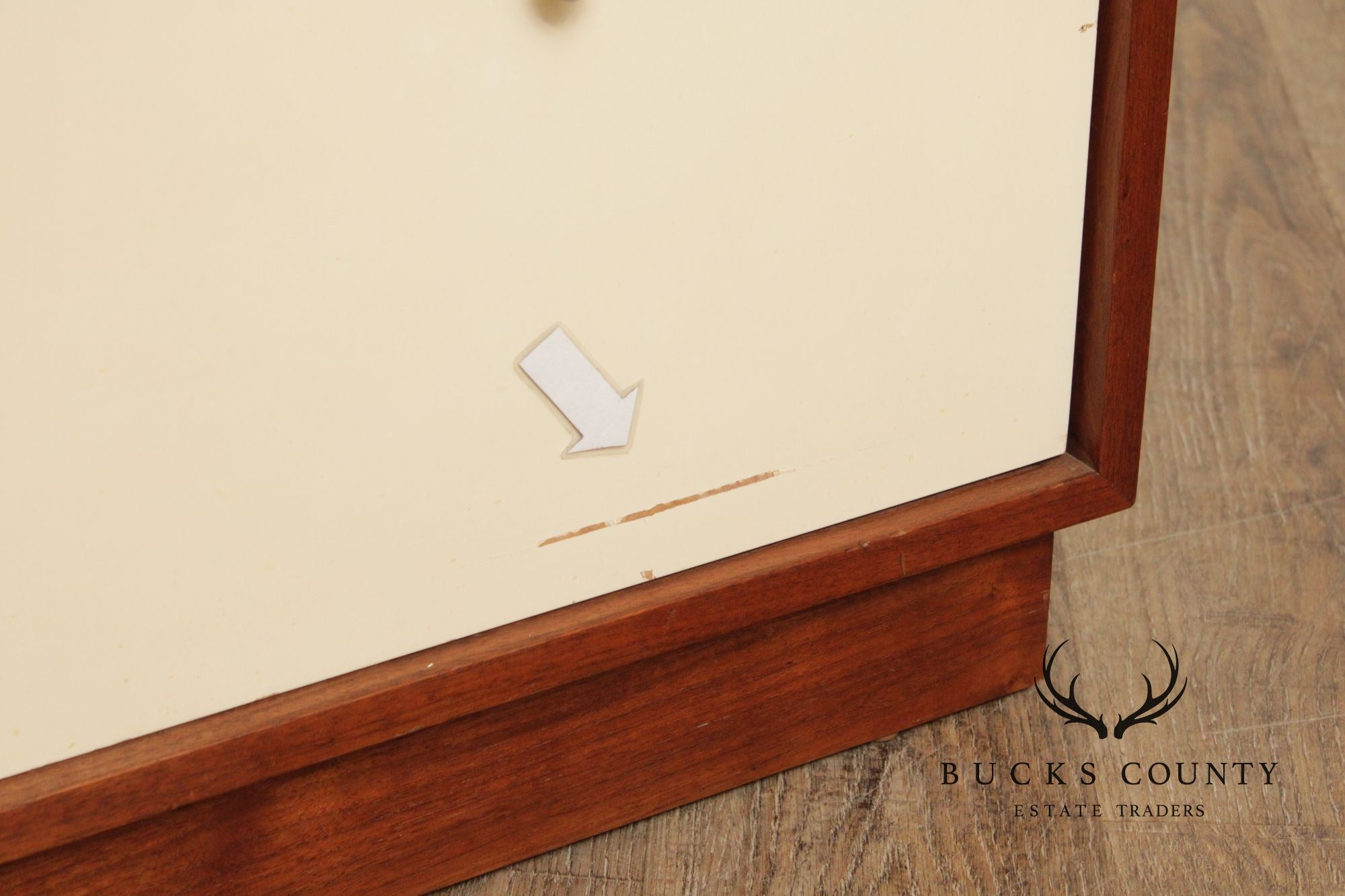 Mid Century Modern White Lacquered Tall Chest