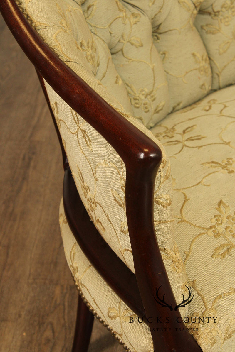 Regency Style Vintage Mahogany Frame Settee