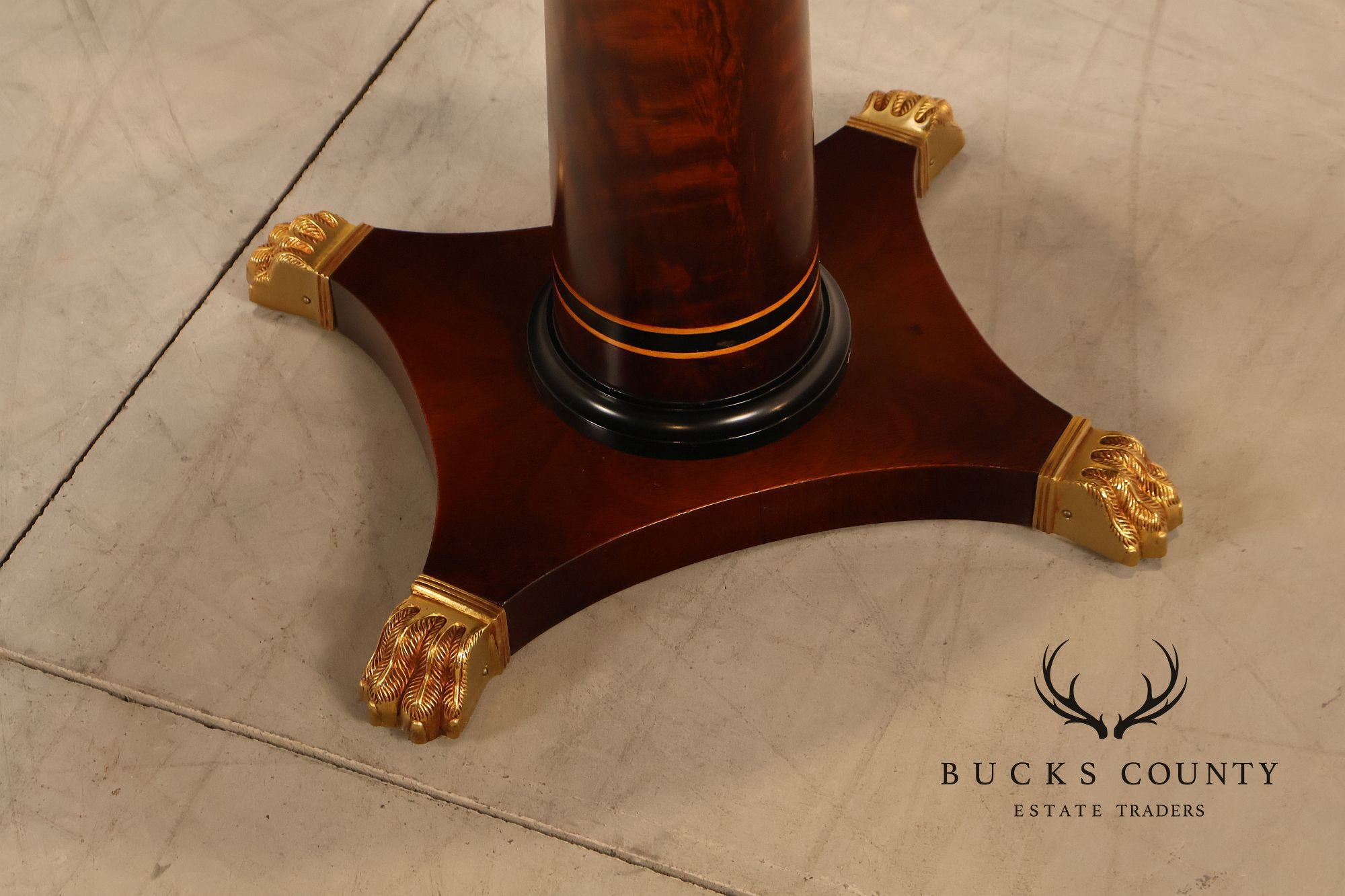 Mariner Neoclassical Style Pair Of Oval Mahogany Pedestal Tables