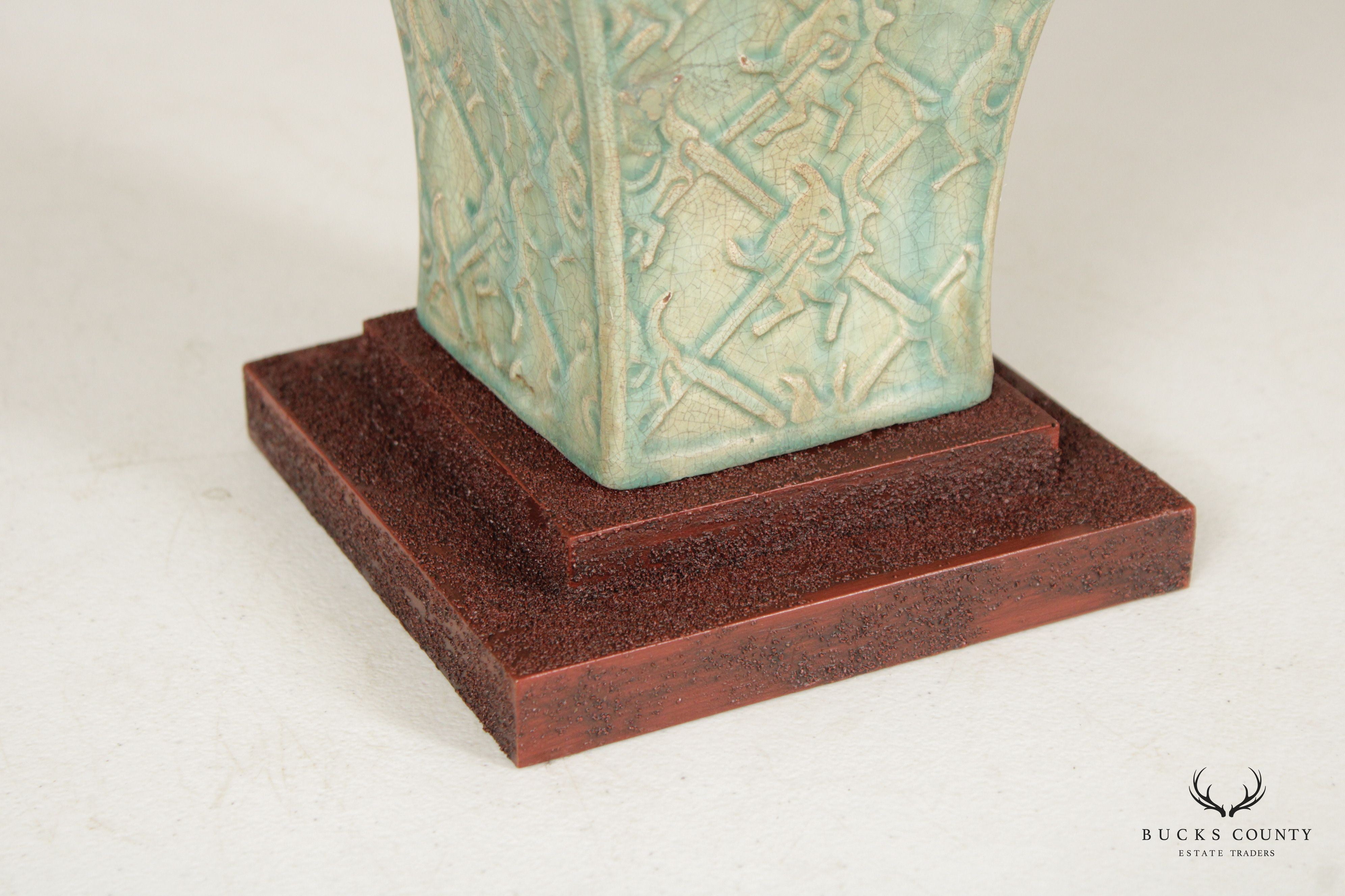 Bradburn Gallery Asian Style Celadon Porcelain Table Lamp