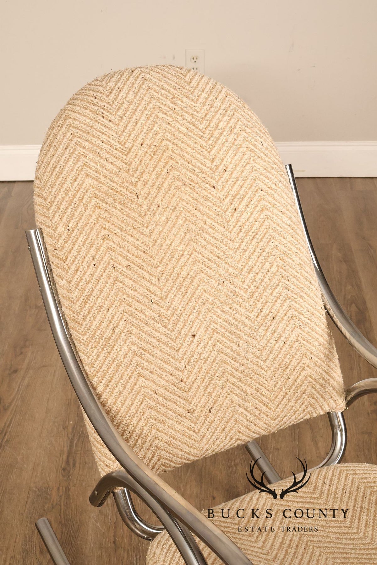 1970s Post Modern Tubular Chrome Rocking Chair